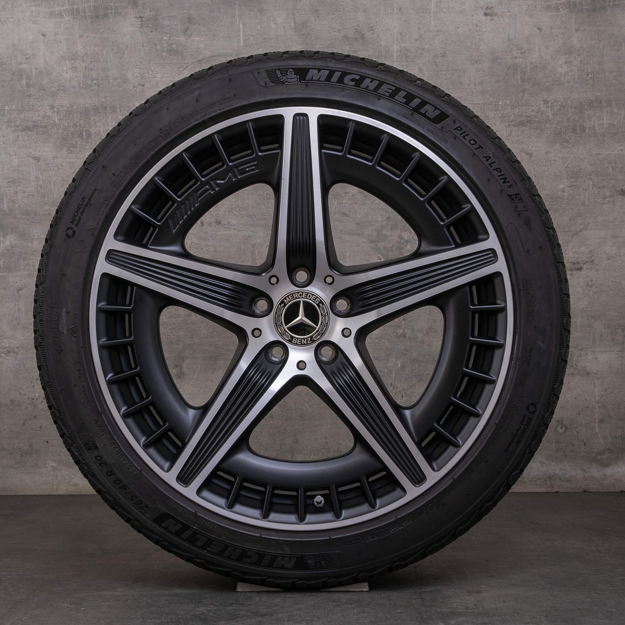 Oryginał Mercedes Benz EQE 43 53 AMG felgi 20 cali V295 koła zimowe A2954012700 A2954012800 czarny mat polerowane