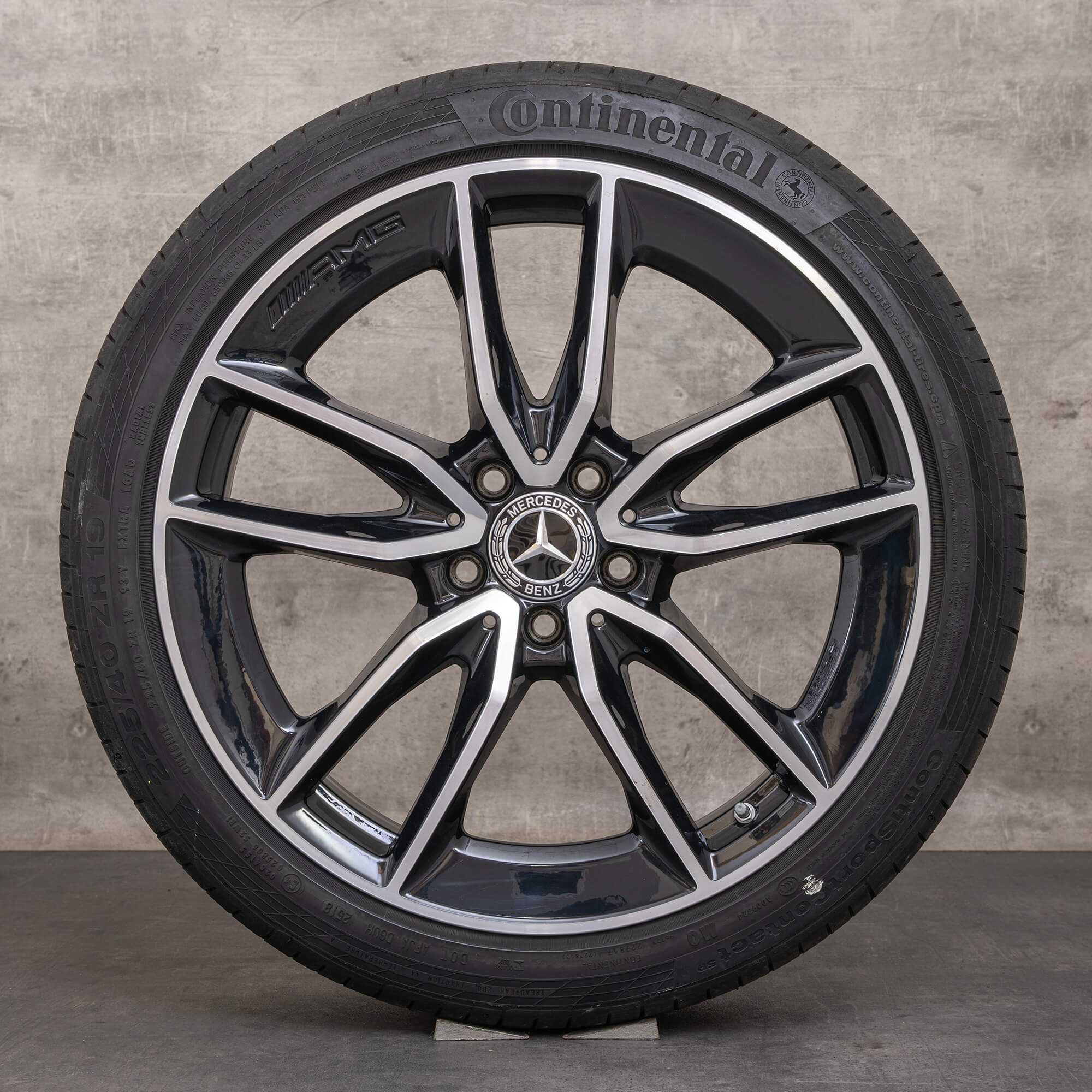 Orijinal Mercedes Benz C-Serisi C43 AMG jantlar 19 inç W205 S205 C205 A205 yaz jantları A2054010701 A2054010801 siyah parlak tornalanmış