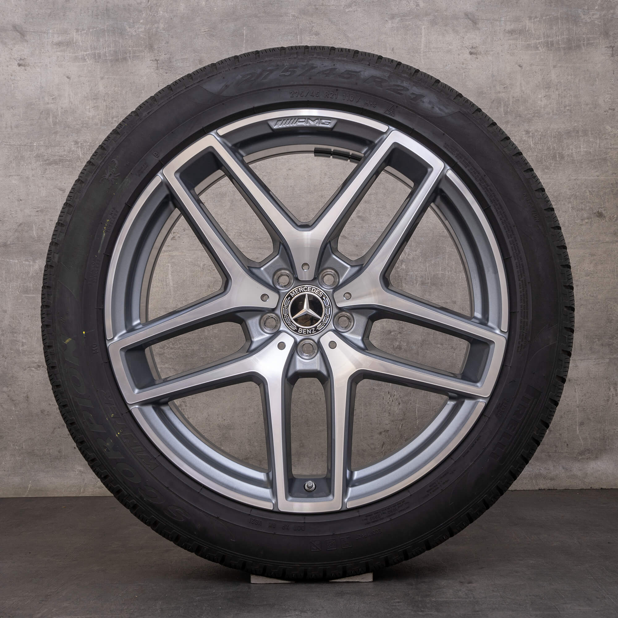 Alkuperäiset Mercedes Benz GLE & 43 63 S AMG talvirenkaat 21 tuuman C292 vanteet A2924012900 A2924011700 himalajanharmaa kiillotettu