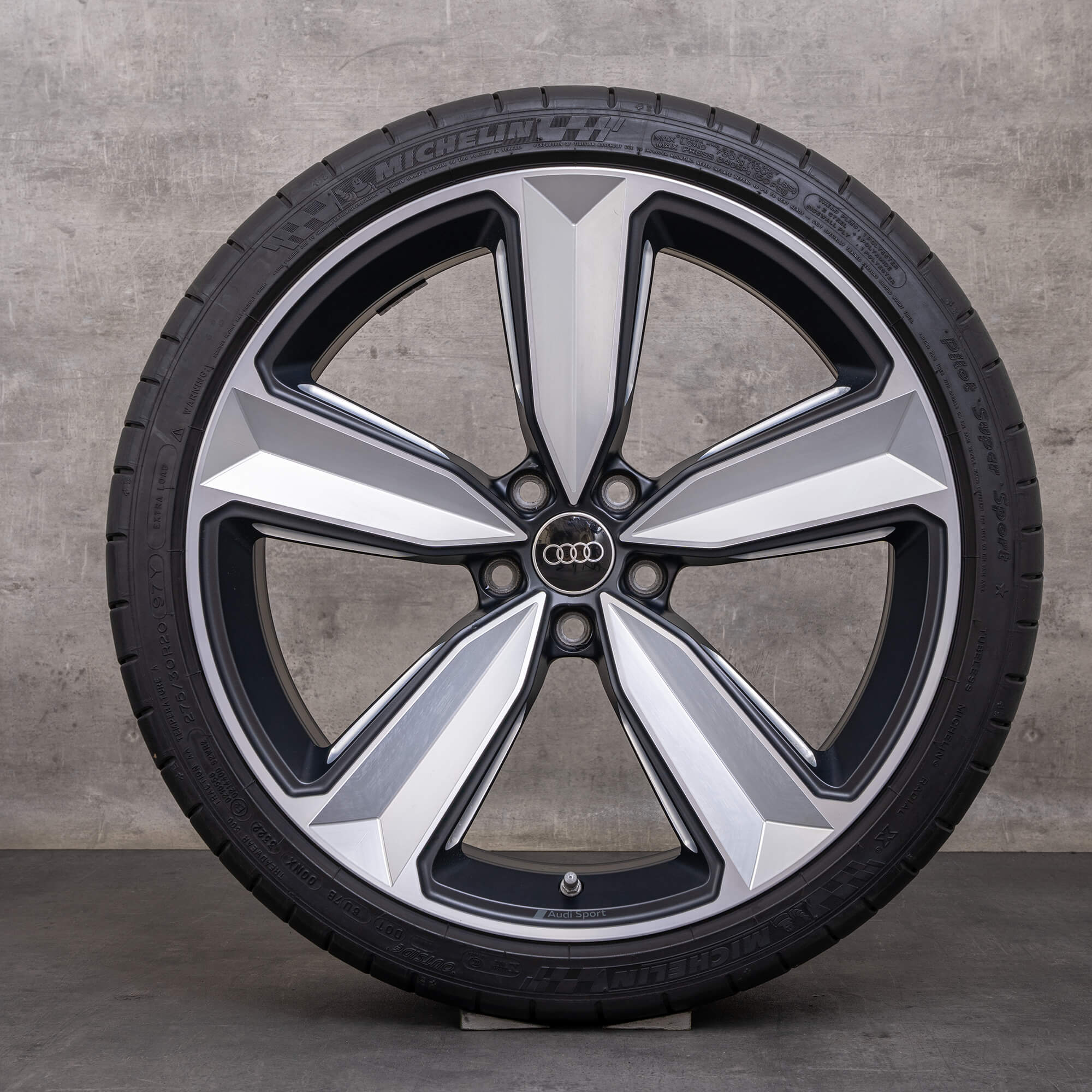 Jantes de inverno Audi RS4 RS5 genuínas 20 polegadas B9 8W F5 jantes 8W0601025CS Peak preto mate brilhante torneado