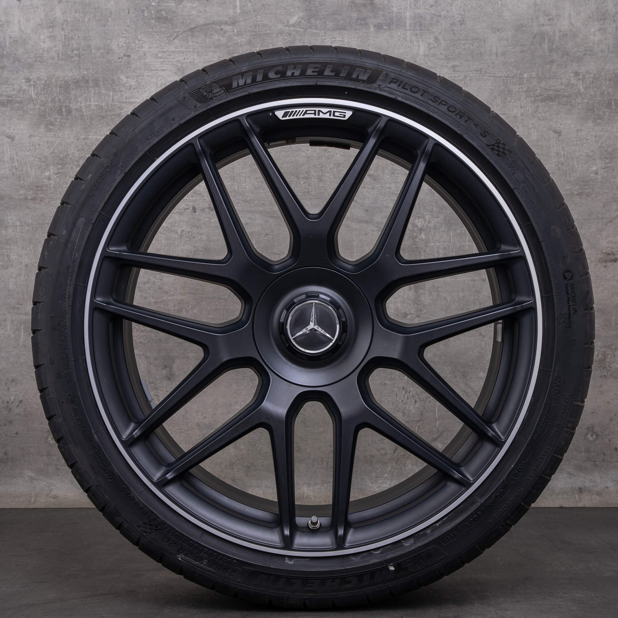 OEM Mercedes Benz E-Class E63 & S AMG 20 inch W213 S213 summer wheels A2134013000 A2134013100 Rims black glossy turned