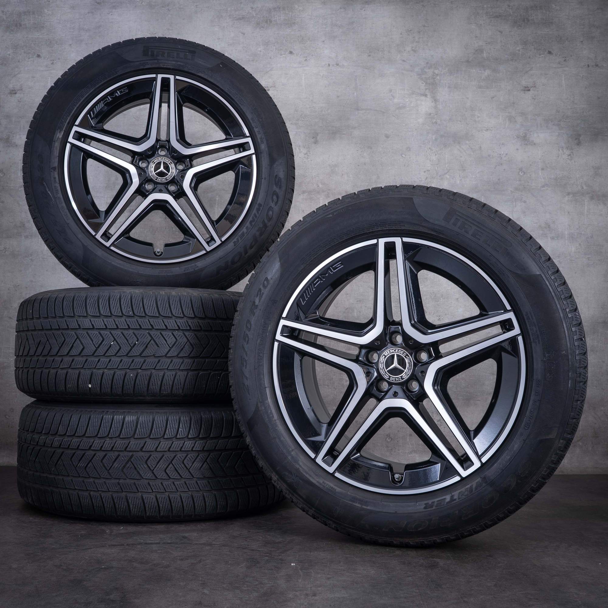 OEM Mercedes-Benz GLE 53 AMG winter wheels 20inch X167 C167 rims A1674013200 A1674013300 black front diamond cut