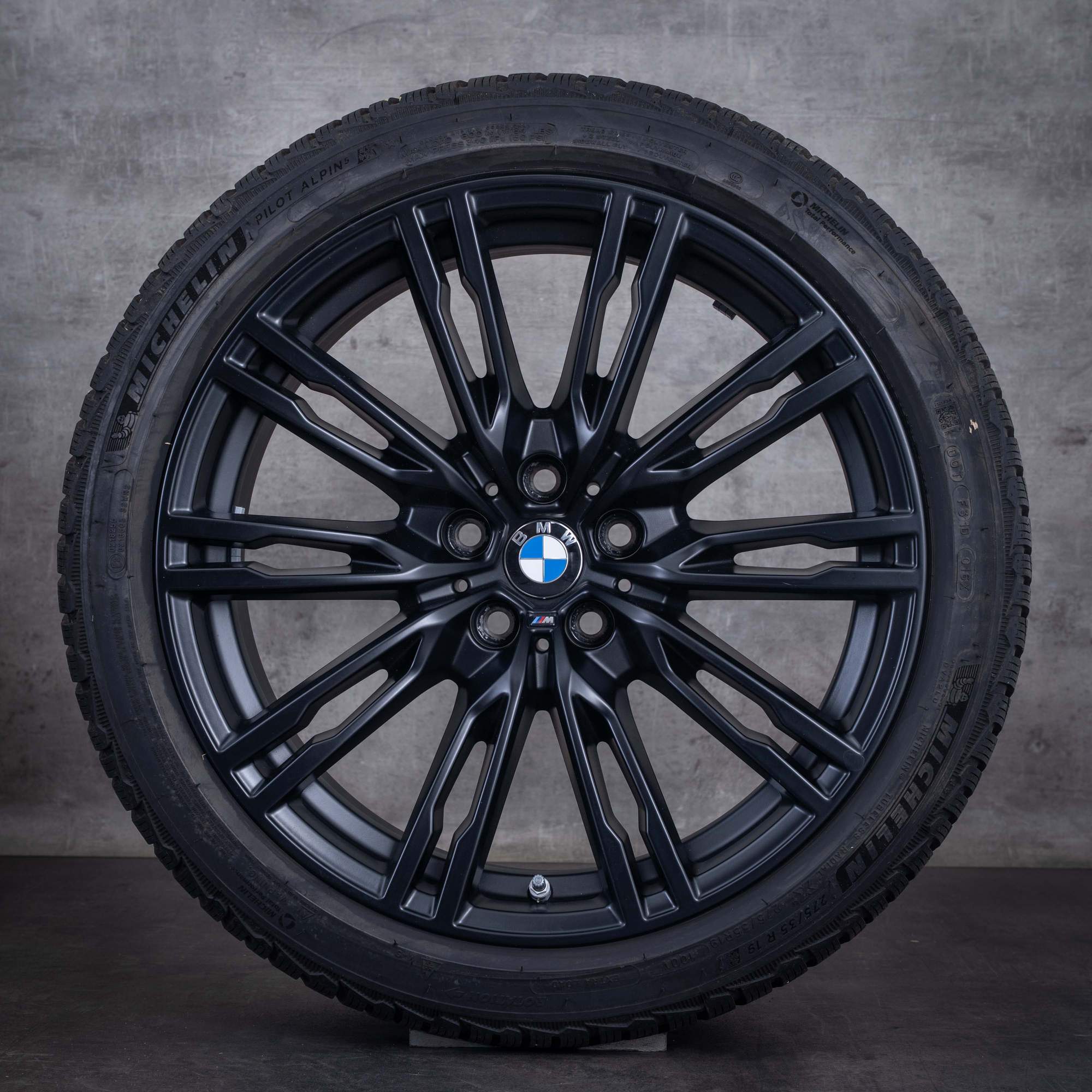 Roues hiver d'origine BMW M2 M3 M4 19 pouces G87 G80 G82 G83 style 829 M références 8093844 8093845 noir jais mat - roue 3 sur 4