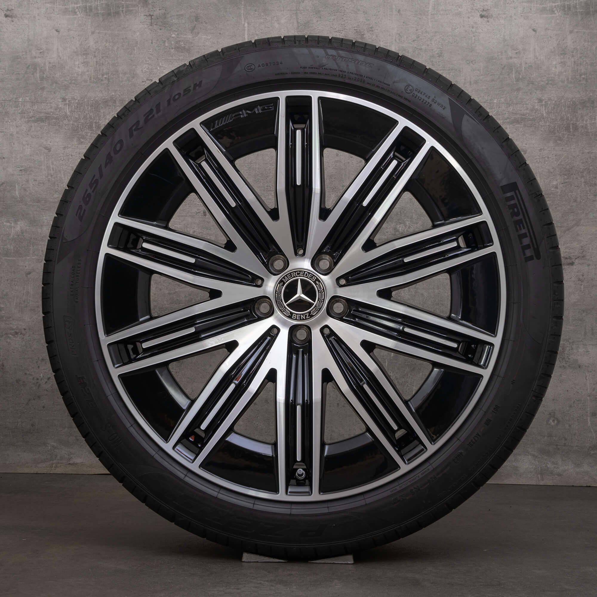 Original Mercedes Benz EQE AMG Winterräder 21 Zoll SUV X294 Felgen A2944011200 schwarz glanzgedreht