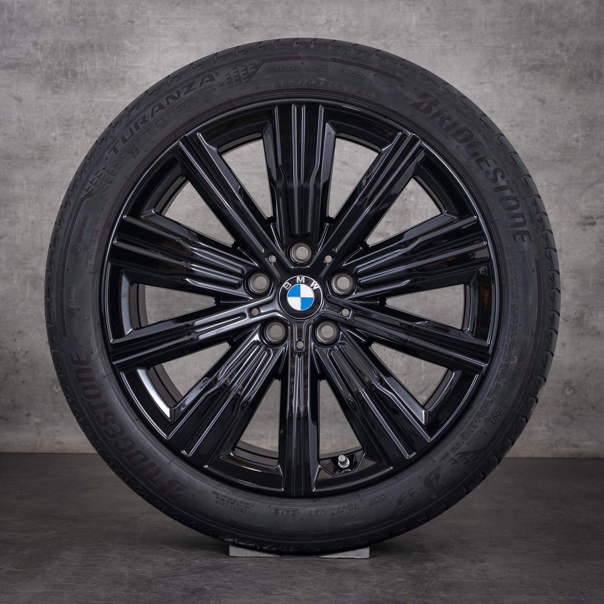 Originale BMW 2-serie 3-serie 4-serie felger 18 tommer G42 G20 G21 G22 G23 sommerhjul styling 782 6883524 svart glans