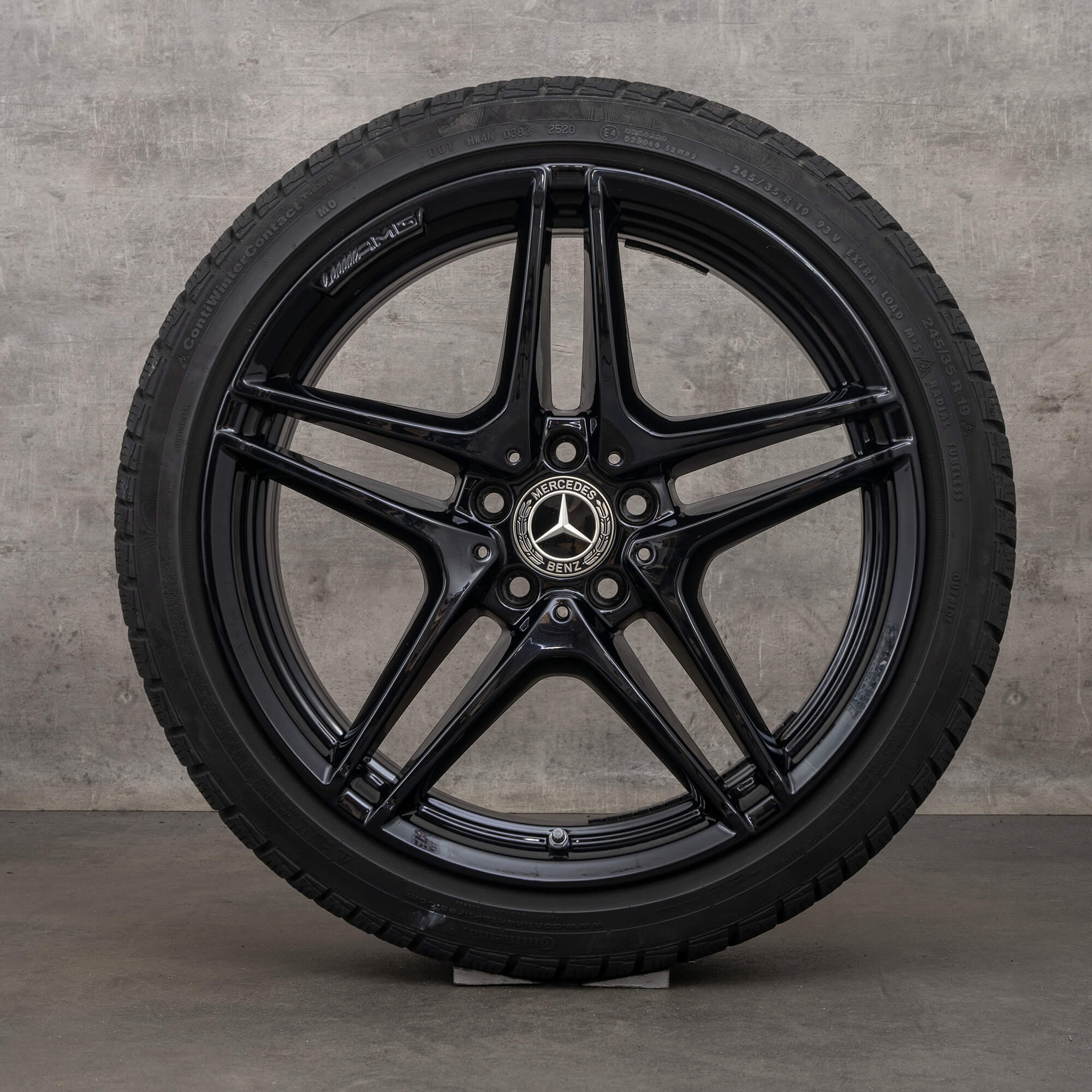 Orijinal Mercedes Benz C-Serisi C63 & S AMG kış jantları 19 inç W205 S205 jantlar A2054011900 A2054012000 siyah parlak