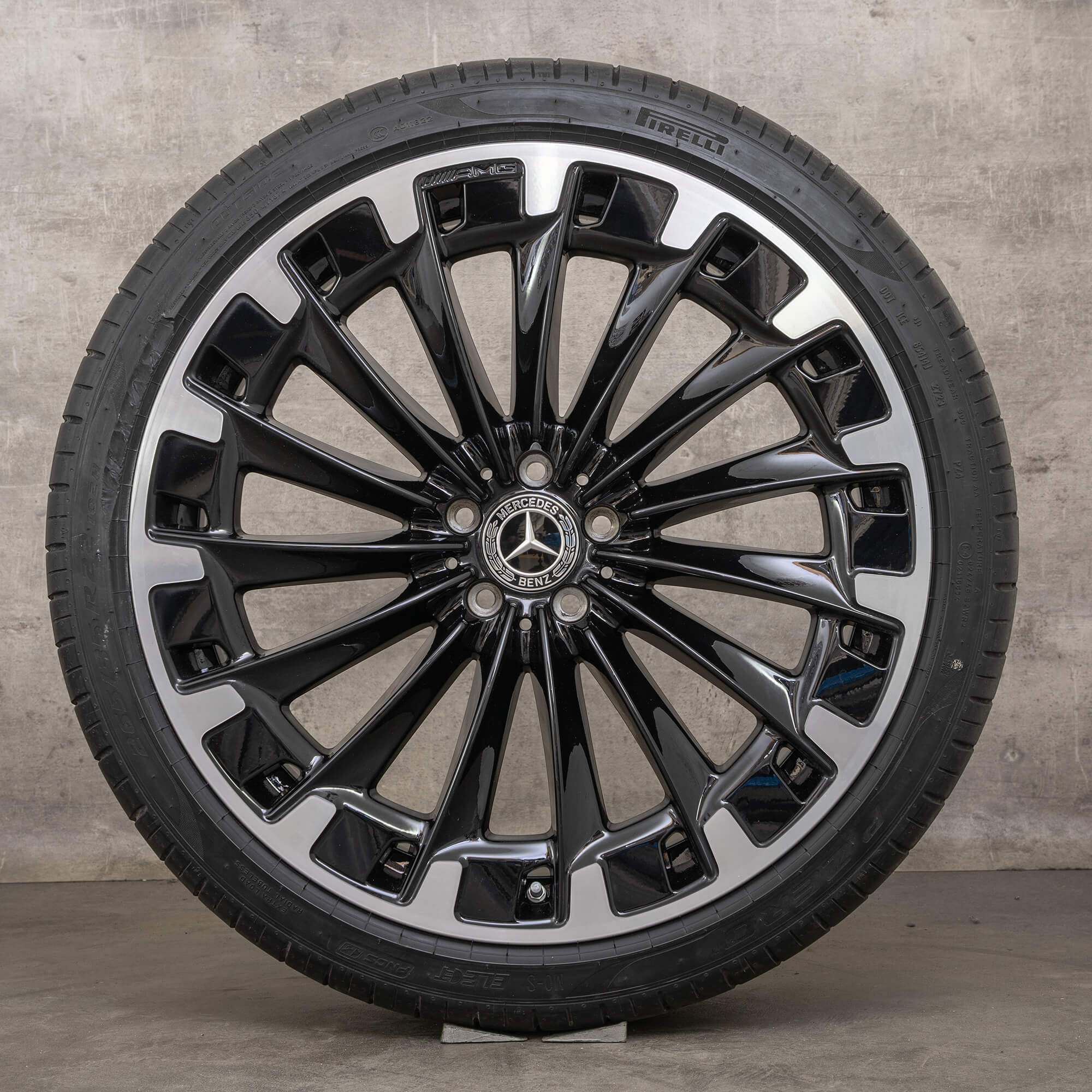 Originele AMG Mercedes Benz EQE X294 SUV zomerwielen 22 inch velgen zwart hoogglans gedraaide zomerbanden