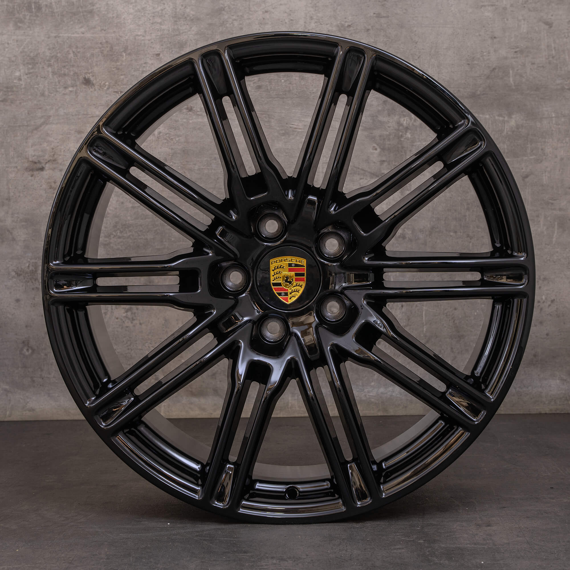 Jantes originais Porsche Cayenne 958 de 21 polegadas 7P5601025BF preto brilhante NOVO