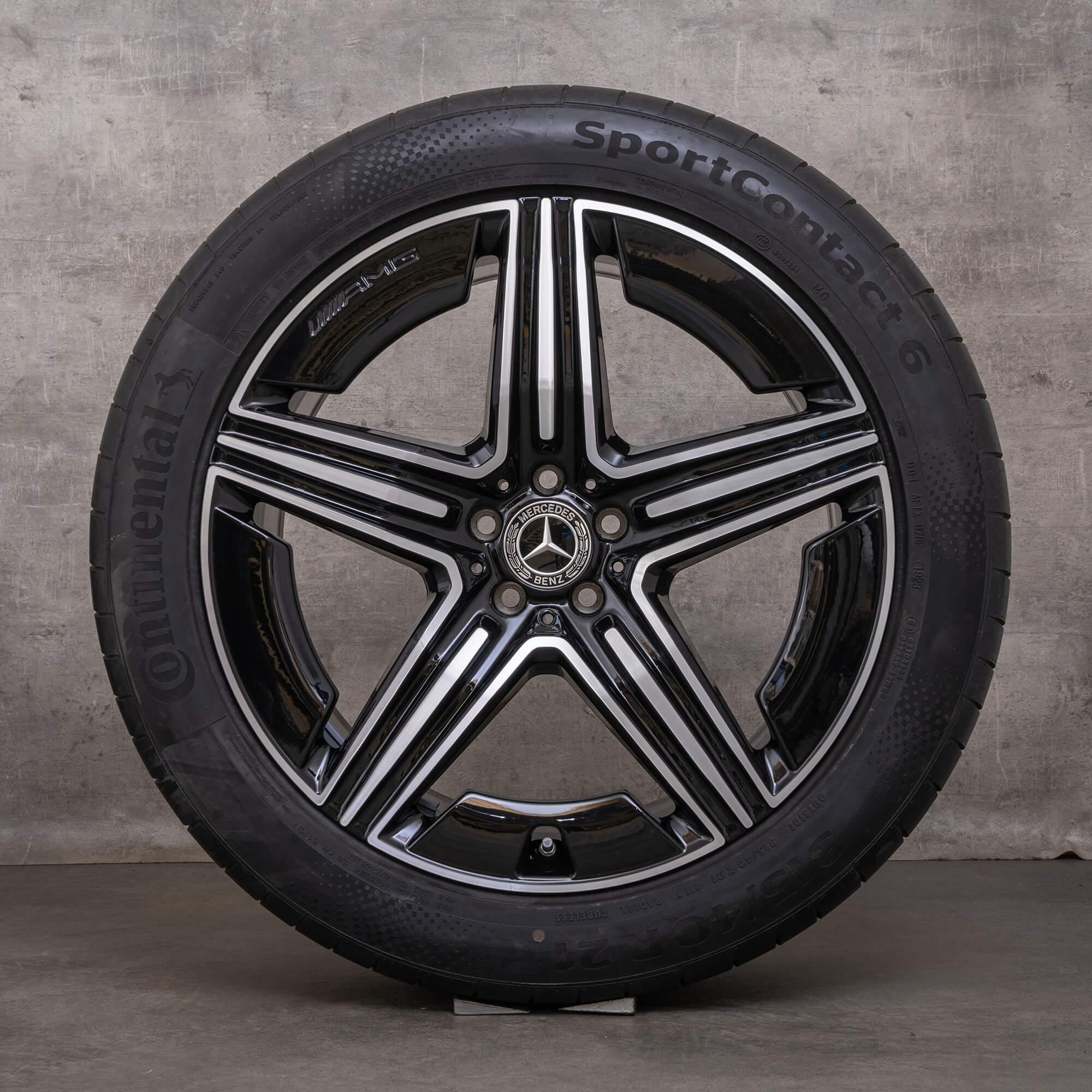 OEM Mercedes Benz GLE AMG rims 21 inch V167 C167 summer wheels A1674014301 A1674014401 black glossy turned