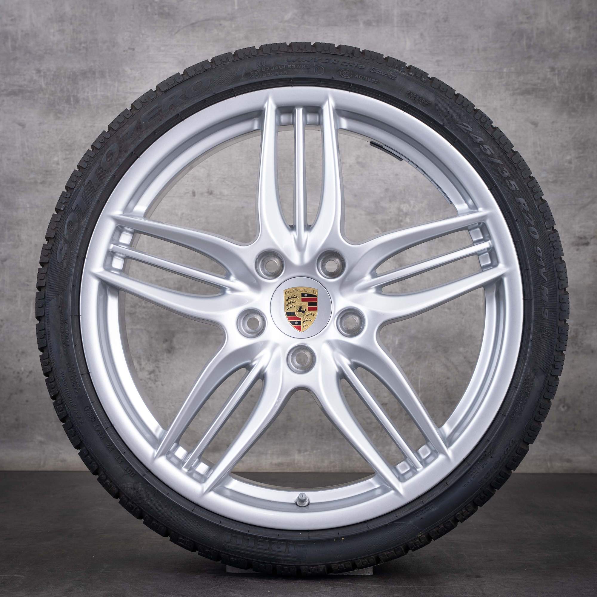 Jante originale Porsche 991 I anvelope de iarnă 20 inch C2 C4 coduri 99136216132 99136216633 design sport argintiu lucios
