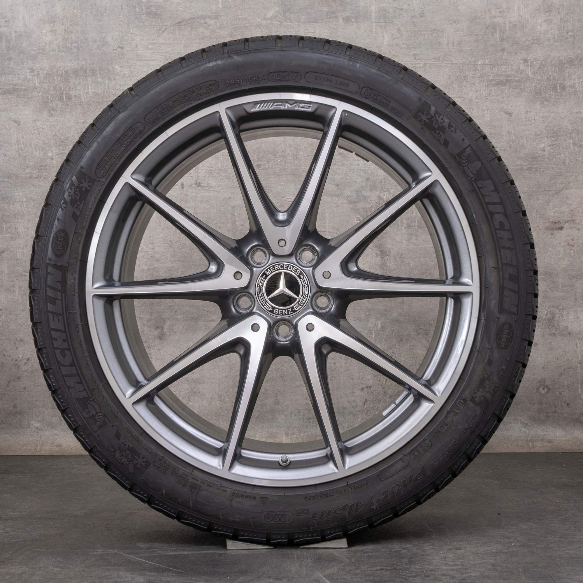 OEM Mercedes Benz E-Class E63 & S AMG winter wheels 19 inch W213 S213 Rim A2134012600 A2134012700 himalaya grey polisched