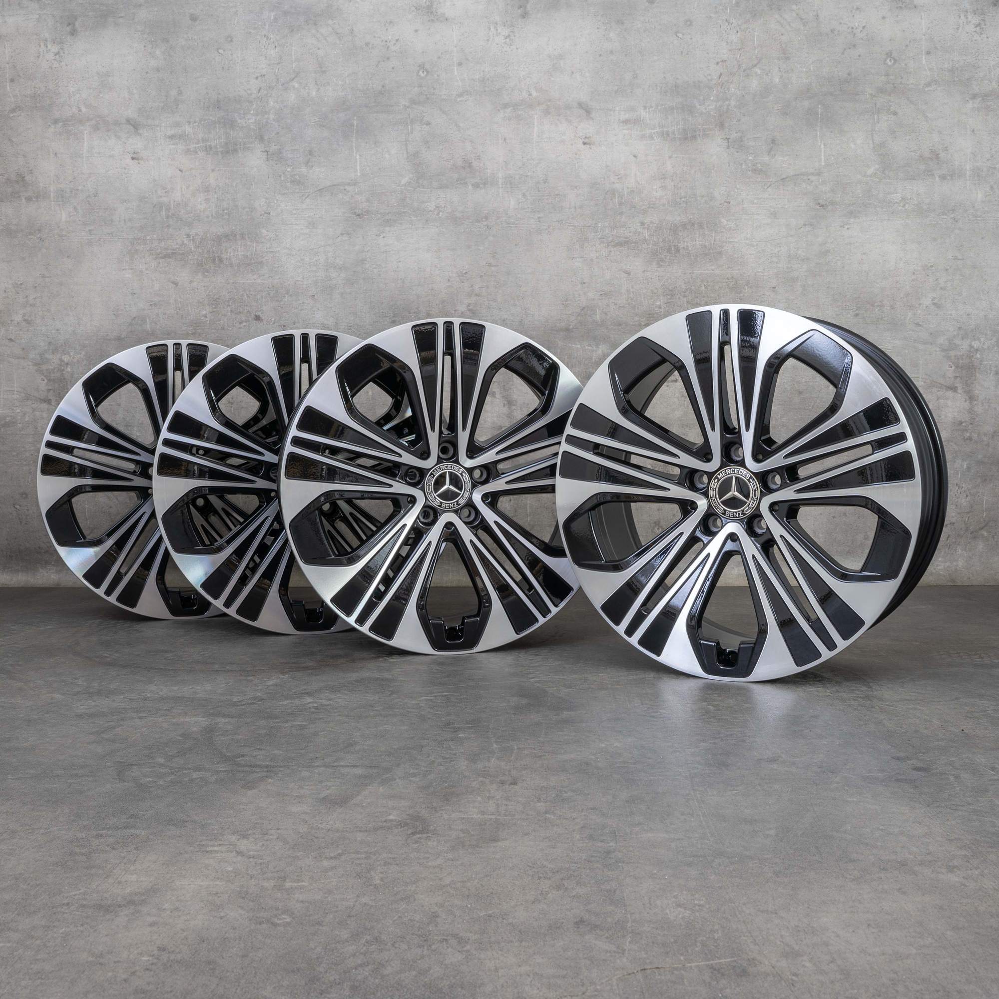 Llantas originales Mercedes Benz Clase E 19 pulgadas W214 S214 A2144012300 negro pulido NUEVO