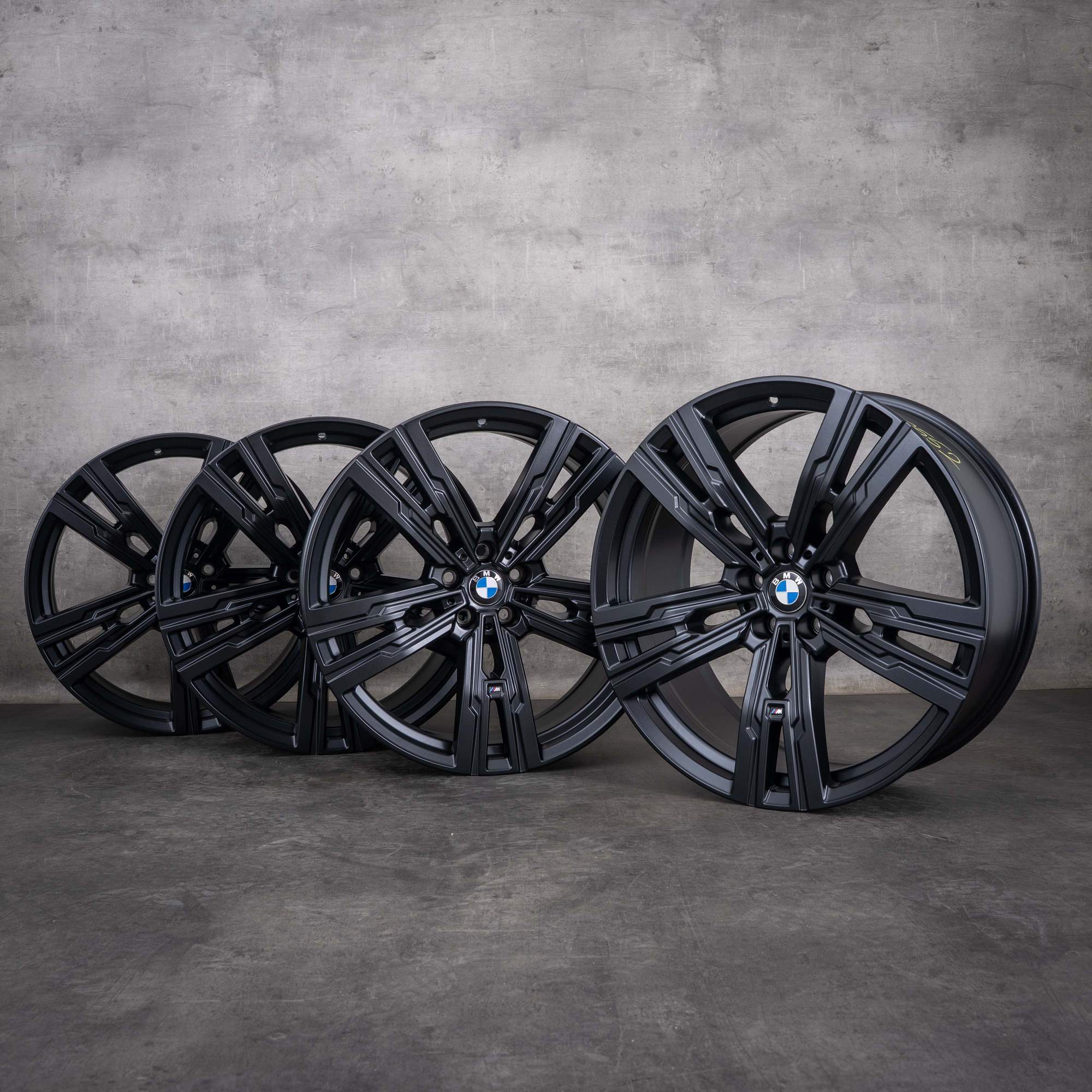 Jantes originais BMW 7 Serie, i7 e X3 de 21 polegadas, G70, G45, Styling 908 M, 5A19DF0, 5A19DF1, preto mate