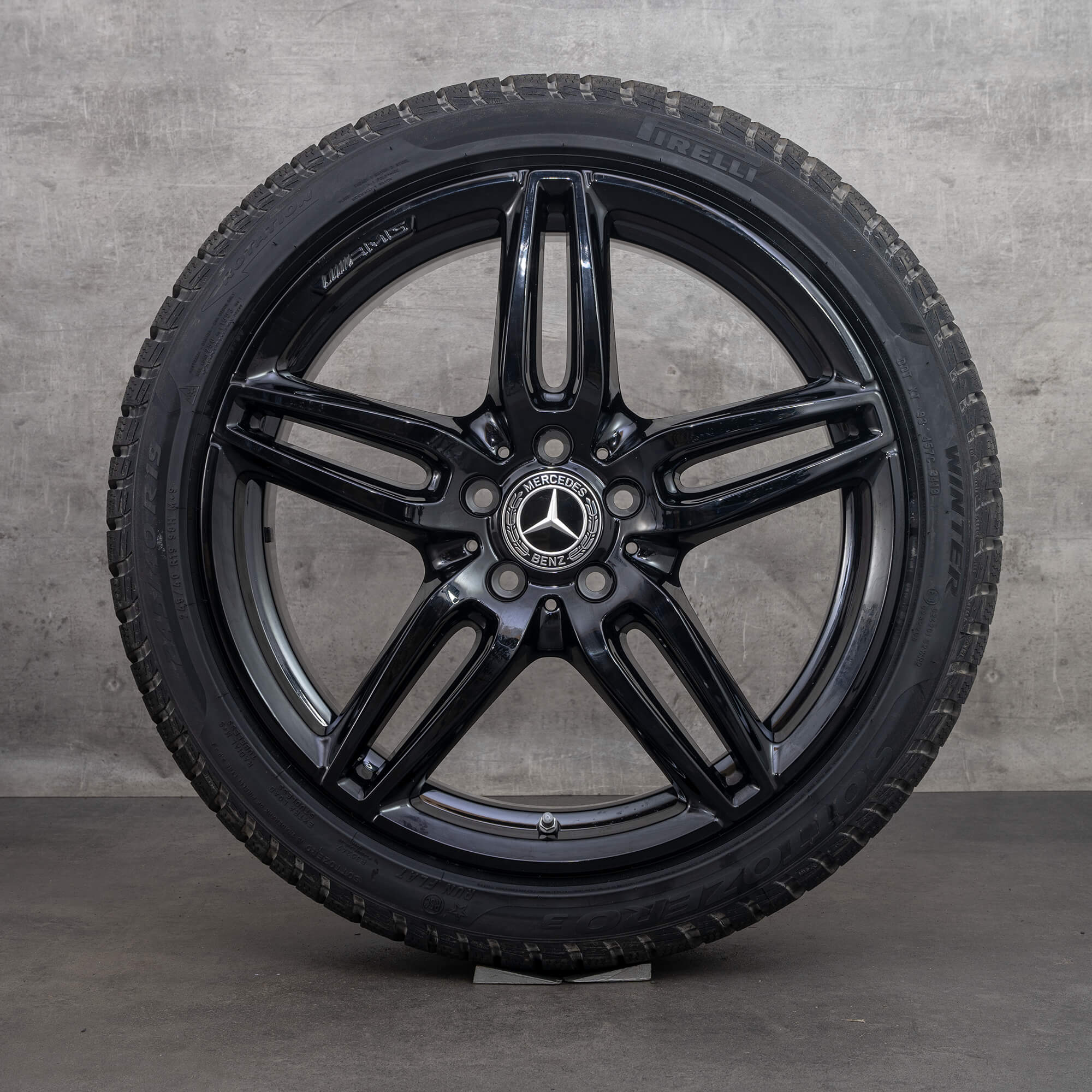 Oryginał Mercedes Benz Klasa E AMG koła zimowe 19 cali W213 S213 C238 A238 Felgi A2134012000 czarny błyszczący