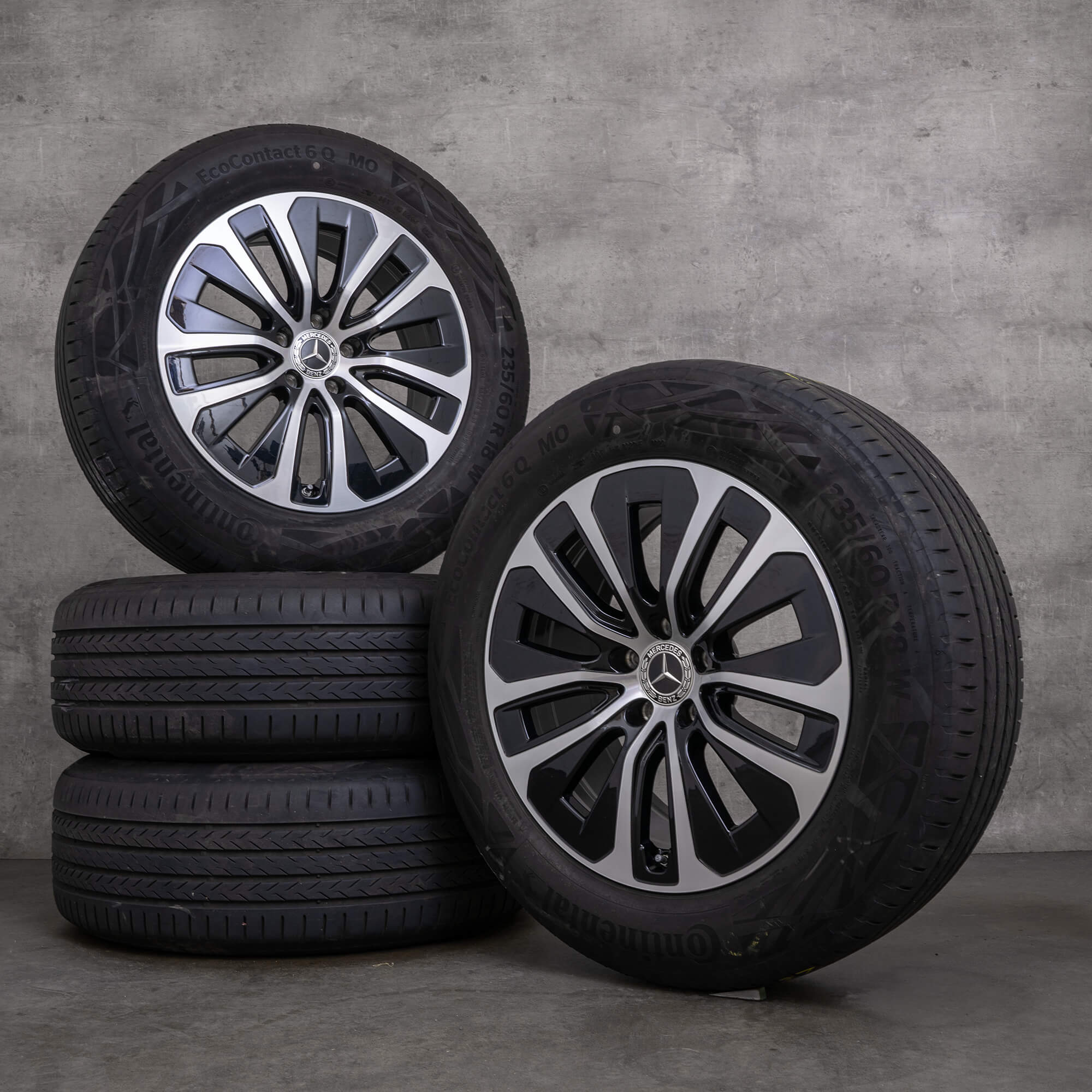 Originale Mercedes Benz GLC fælge 18 tommer X254 C254 sommerhjul A2544015100 sort blank drejet