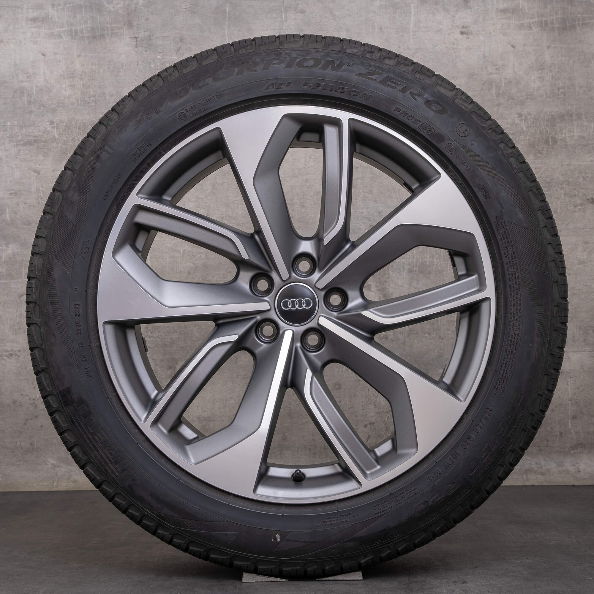 Alkuperäiset Aidot Audi e-tron GE & Q8 Sportback vanteet 20 tuumaa, all season renkaat 4KE601025 antrasiitti, kiillotettu