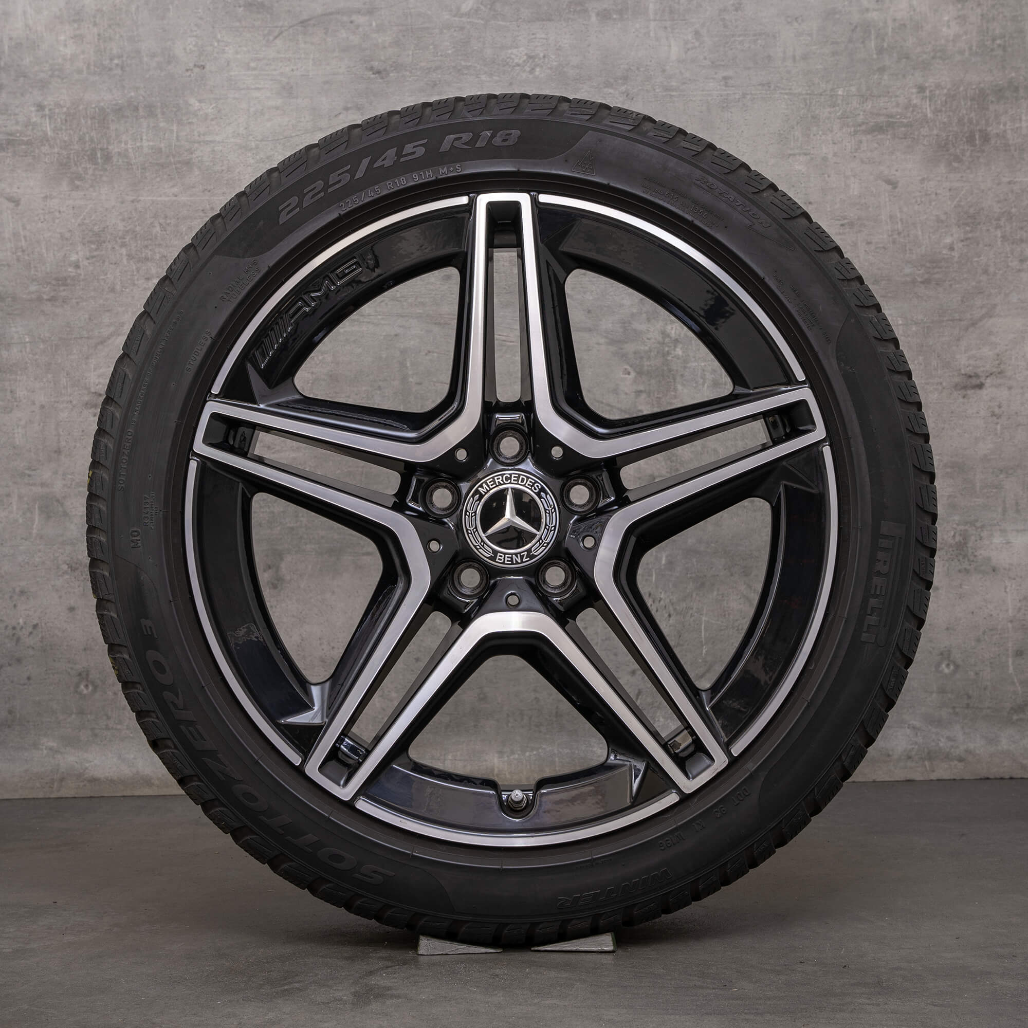 Original Mercedes Benz A B Class CLA Winter wings 18 pouces W177 V177 W247 C118 X118 jantes A1774010500 noir brillant