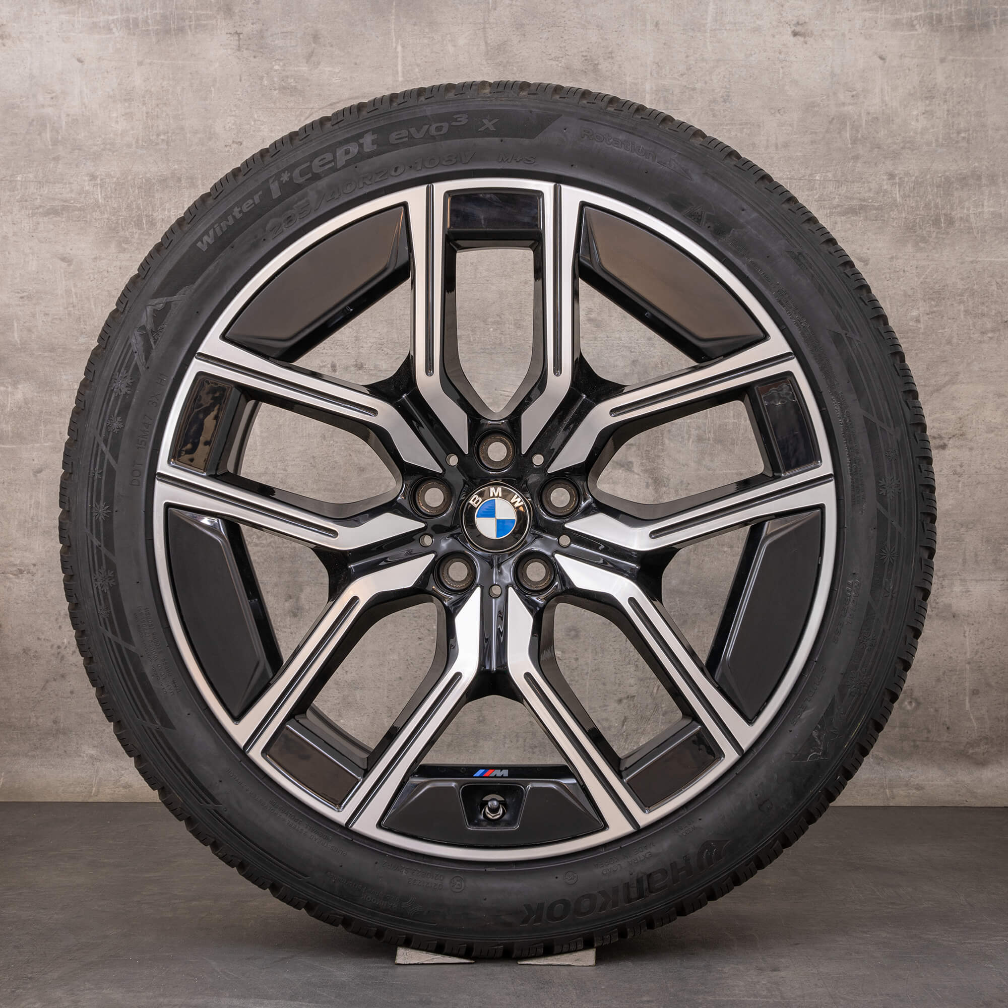 Oryginalne koła zimowe BMW serii 7 i7 X3 20 cali felgi G70 G45 Styling 907 M 5A19DE8 5A19DE9 czarne polerowane