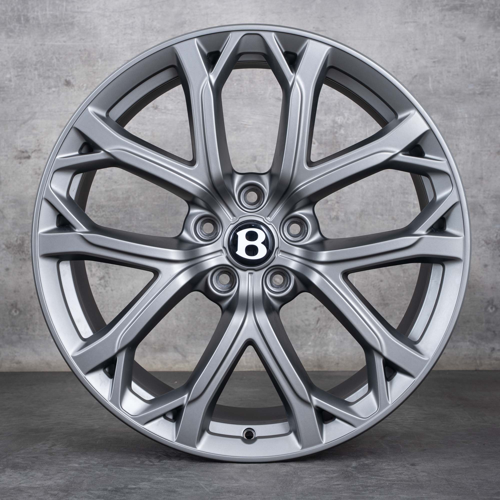 Oryginał Bentley Continental GT GTC Flying Spur koła letnie 22 cale 3S 3SA601025DK 3SA601025DL Ten Spoke Sports Wheel platyna srebrny mat
