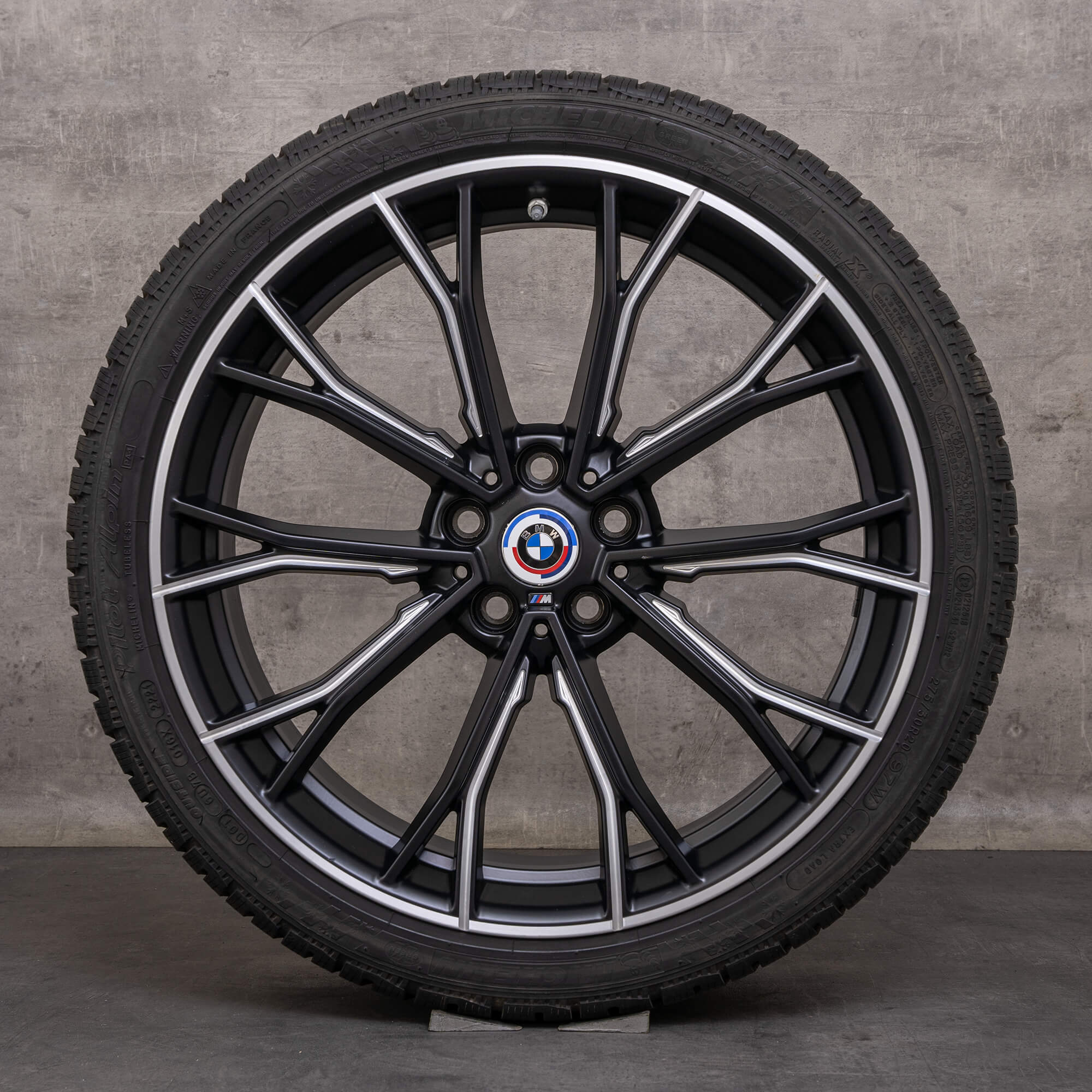 Original BMW 5-serie fälgar 20 tum G30 G31 Summerrder Styling 669 M 6873943 6874445 svart siden matt blank svarvad