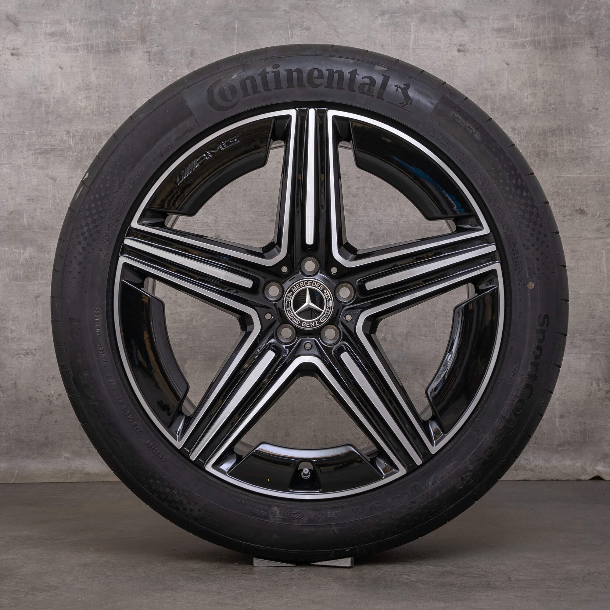 OEM Mercedes Benz GLE AMG rims 21 inch V167 C167 summer wheels A1674014301 A1674014401 black glossy turned