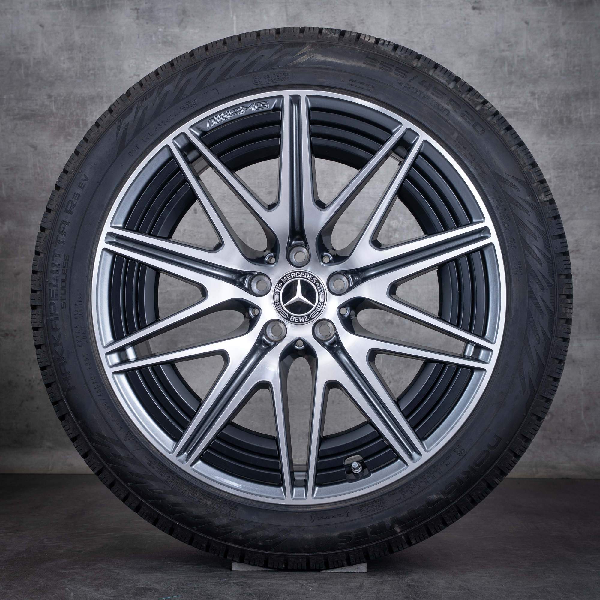 Alkuperäiset Mercedes Benz GLC 43 63S E AMG talvirenkaat 20 tuuman X254 Performance vanteet A2544016800 himalajanharmaa Kiillotettu