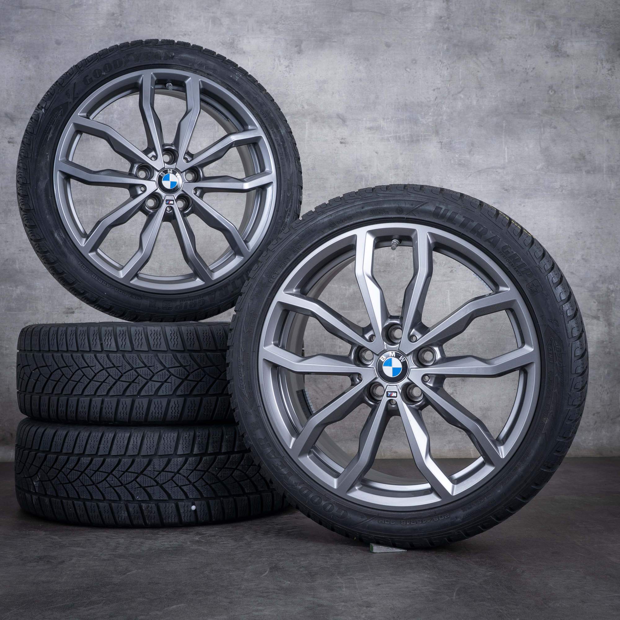 Oem BMW X1 X2 pneus hiver jantes 18 pouces F48 F39 Jantes Styling 771 M 6877550 orbit grey brillant