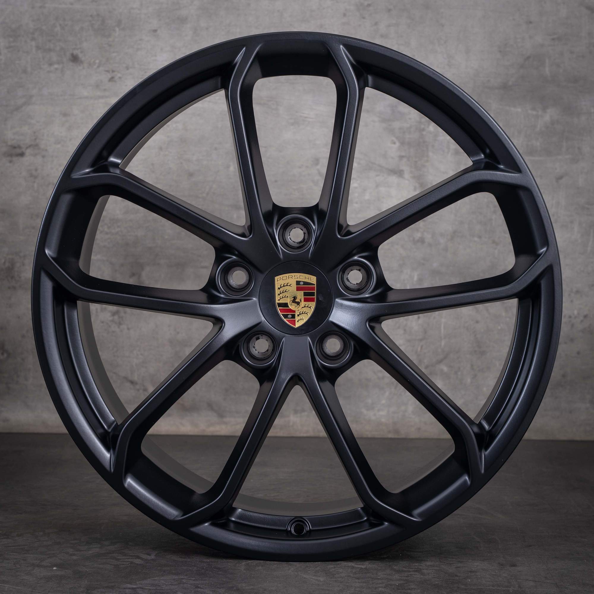 Jantes originais Porsche Boxster Cayman 718 de 20 polegadas 982 Spyder 982601025BQ 982601025BR com acabamento em preto mate