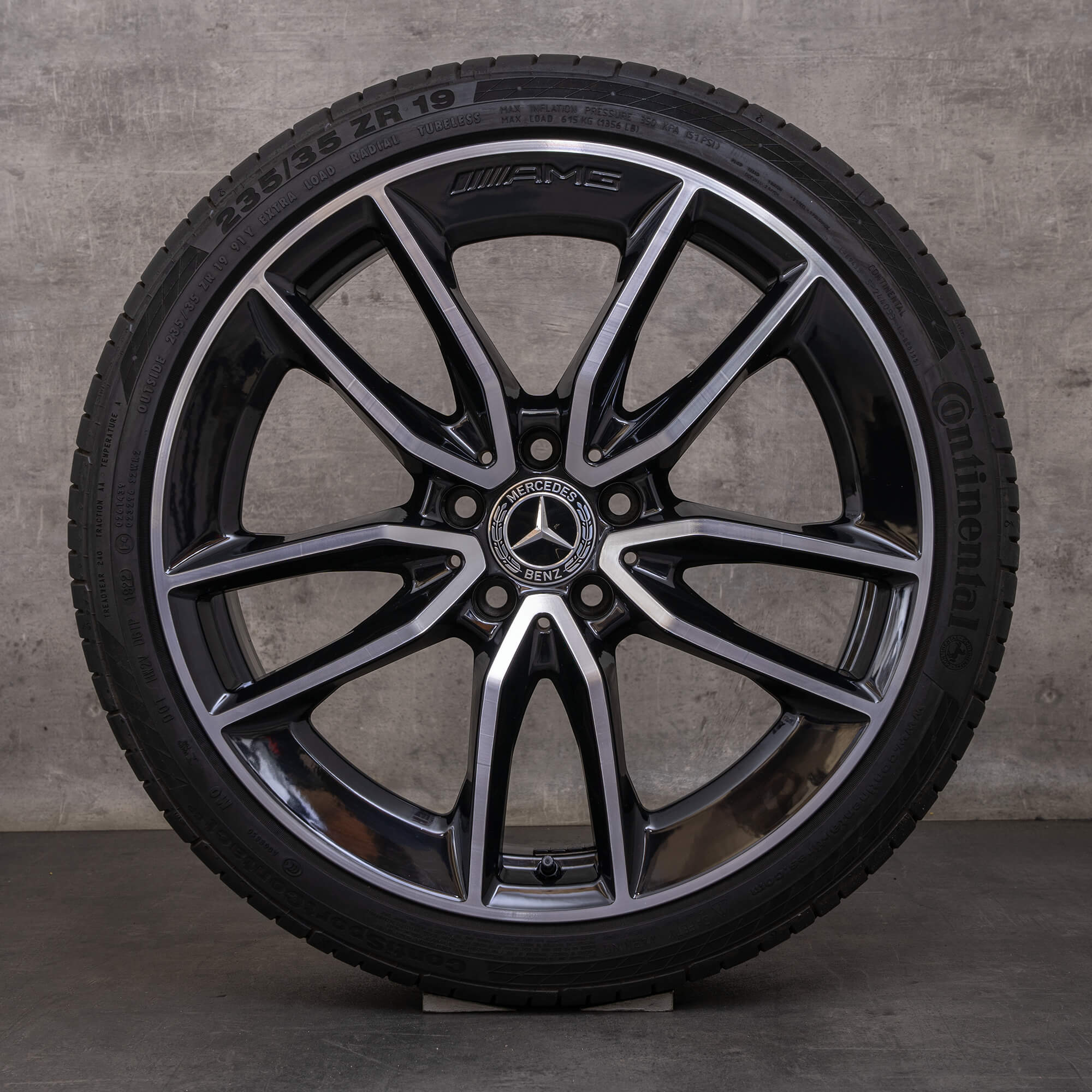 Alkuperäinen Mercedes Benz A-sarja A 35 AMG vanteet 19 tuuman W177 V177 kesäpyörät A1774012000 musta kiillotettu