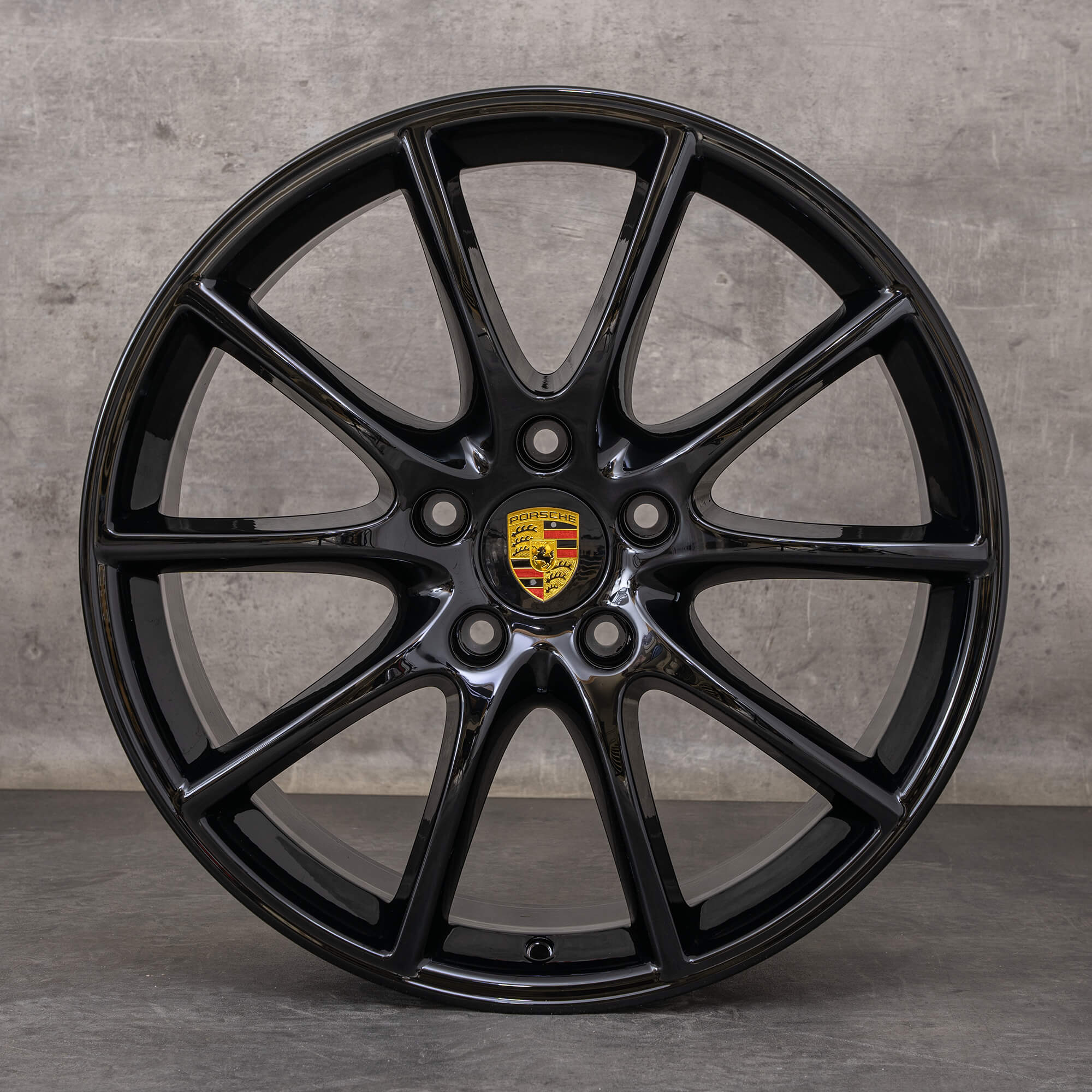 Alkuperäiset Porsche Cayenne -vanteet 20 tuuman 9YA I & II 9Y0601025BD 9Y3601025AB musta kiiltävä.