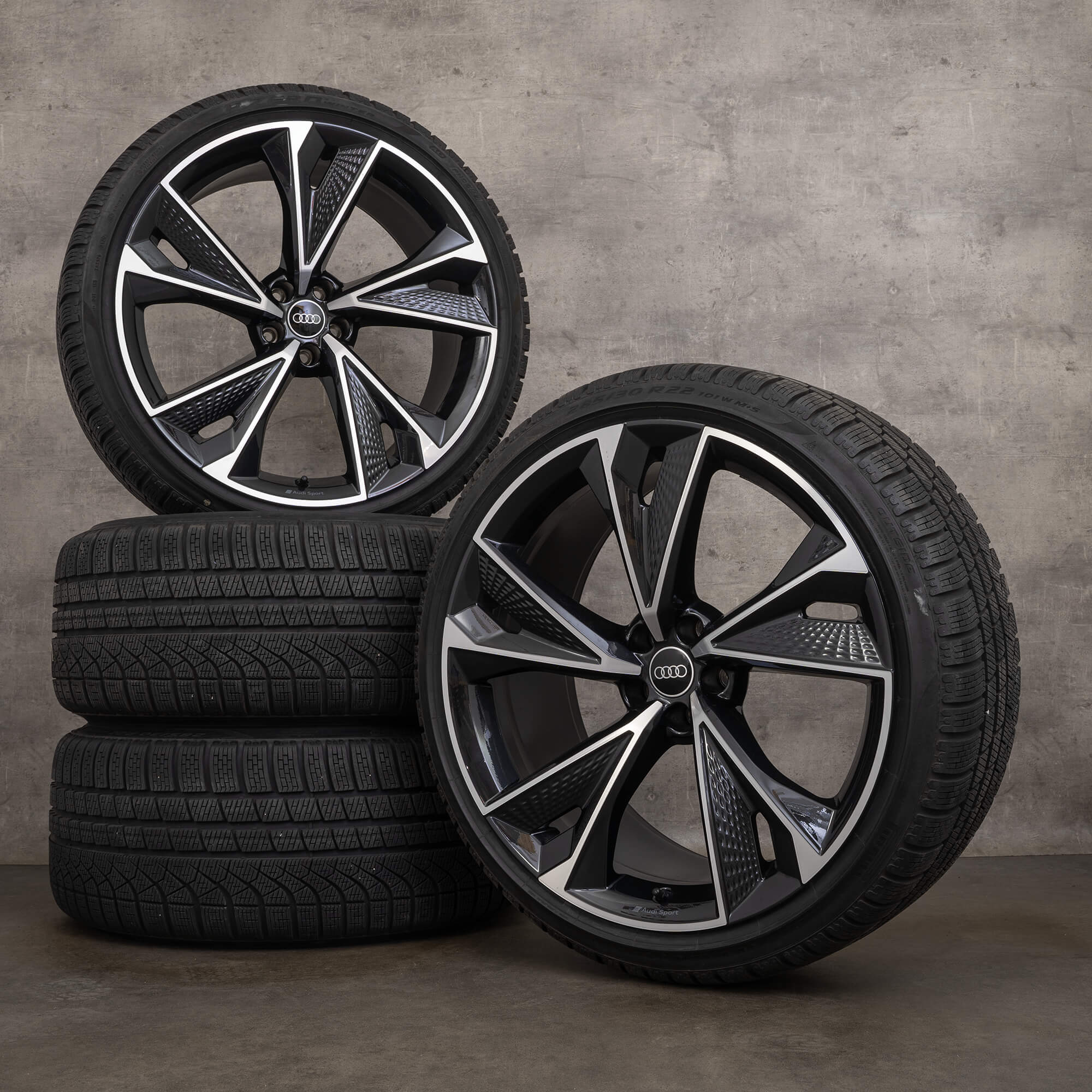 Originale Audi RS6 RS7 Anvelope de iarnă 22 inch 4K C8 jante 4K0601025BC negru Lucios NOU