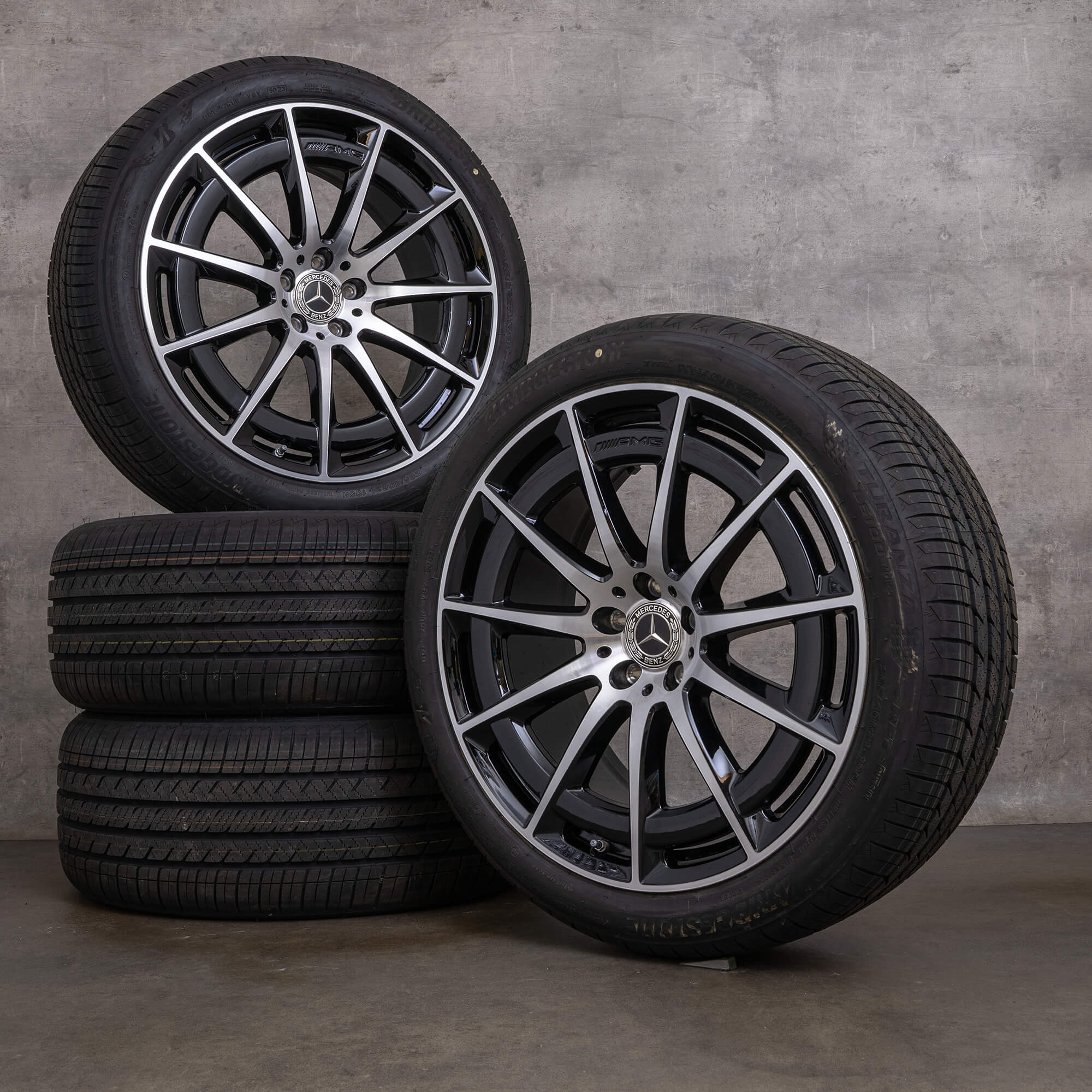 Original Mercedes Benz EQS 53 4Matic AMG llantas 21 pulgadas V297 ruedas de verano A2974011400 negro brillante torneado NUEVO