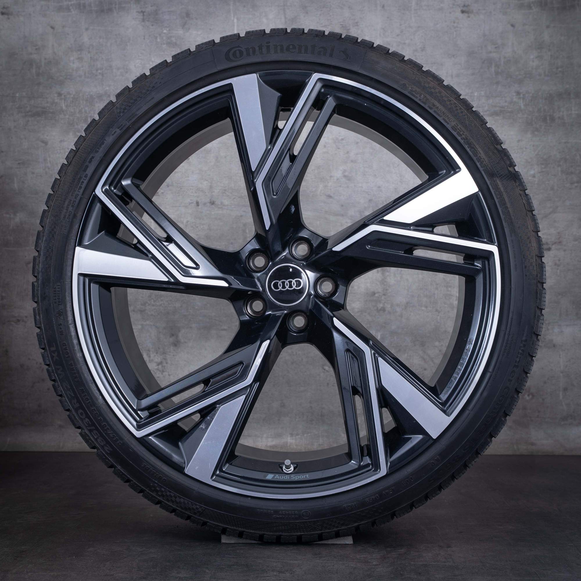 Original Audi RS6 RS7 Winterräder 22 Zoll 4K RS Felgen 4K0601025S granit front glanzgedreht