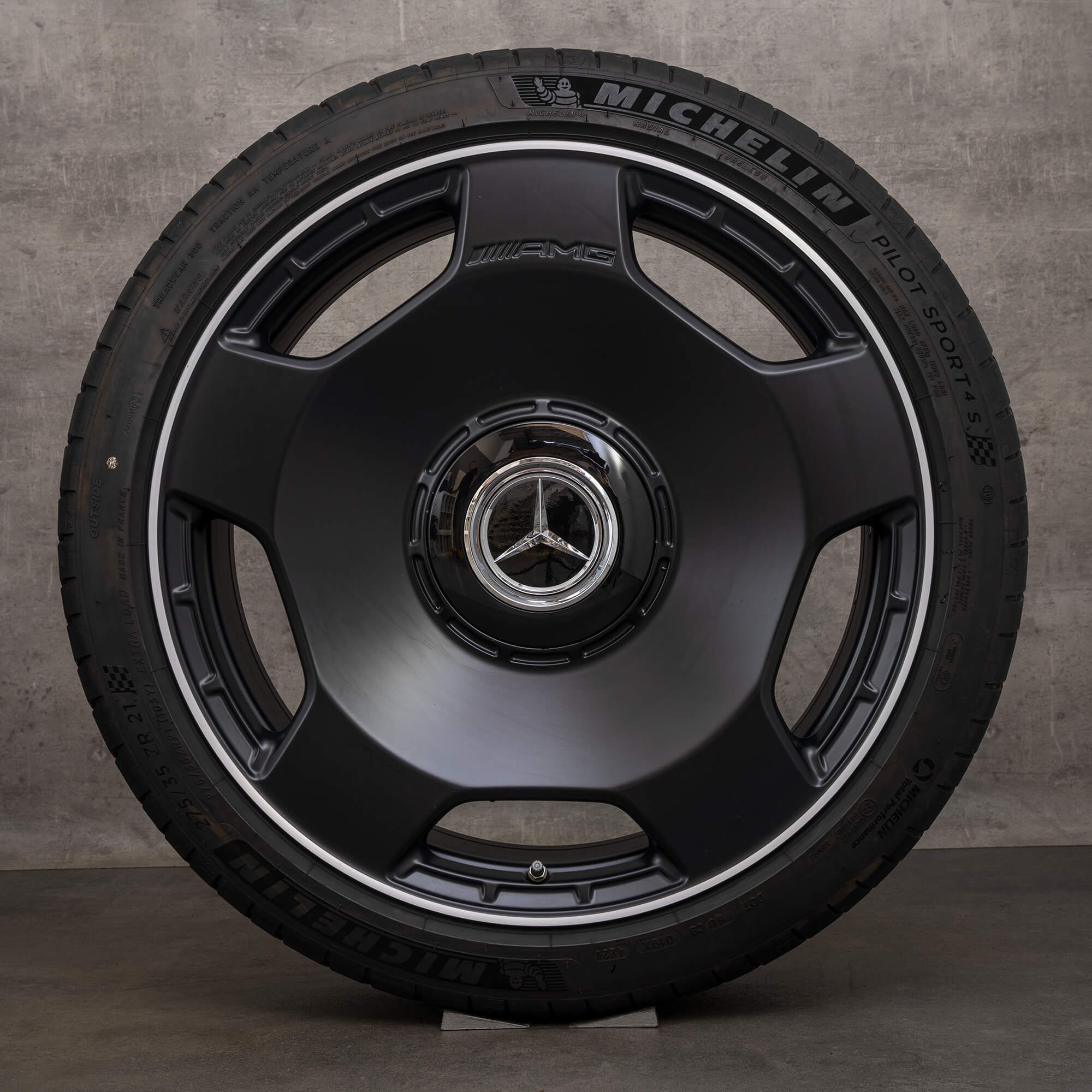 Jantes originais Mercedes-Benz AMG GT de 21 polegadas 43 53 63 S X290 pneus verão A2904011400 A2904011500 pretas mate diamantadas