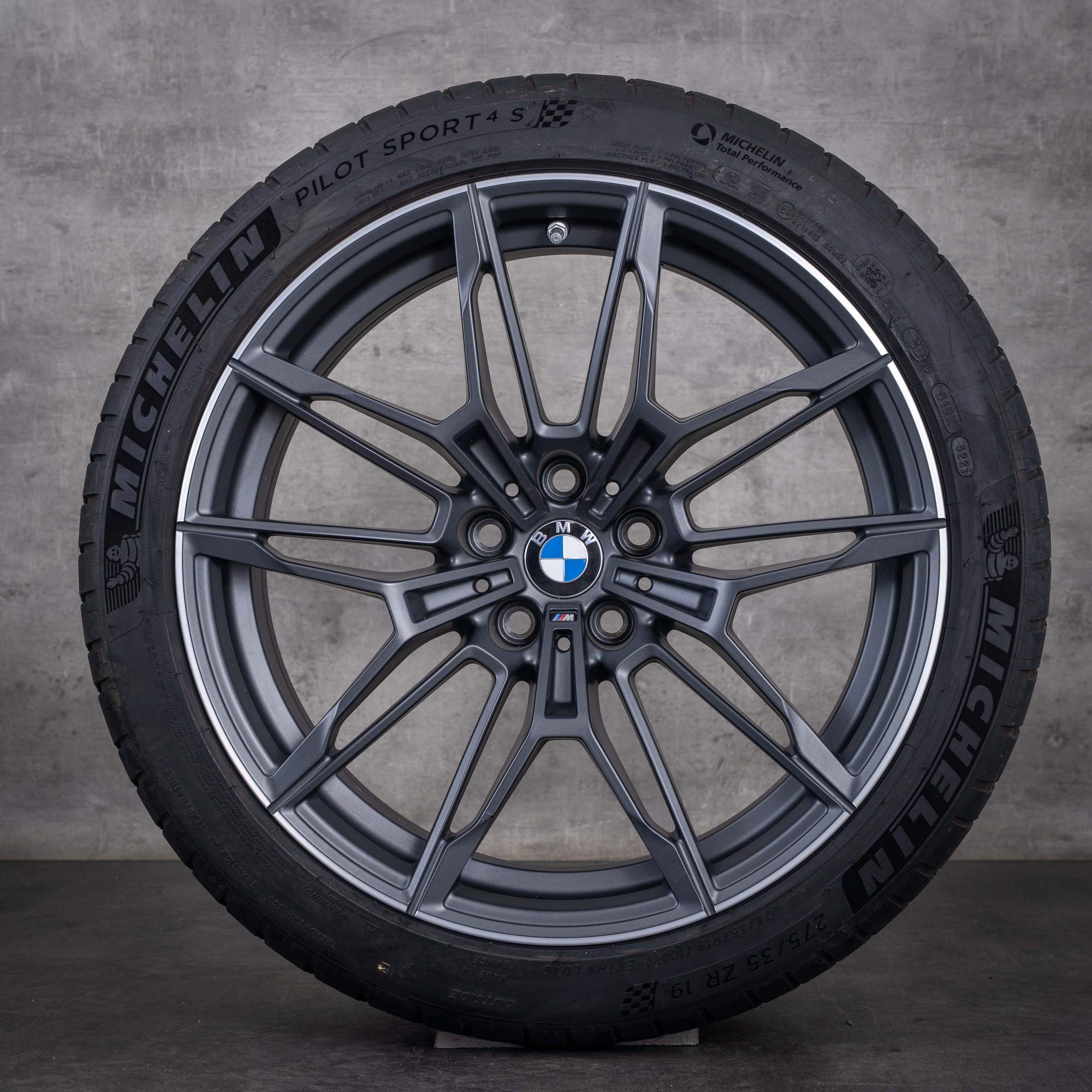 Original BMW M2 G87 M3 G80 G81 M4 G82 G83 Felgen 19 20 Zoll Sommerreifen Styling 825 M 8093834 8093835 orbitgrey matt glanzgedreht