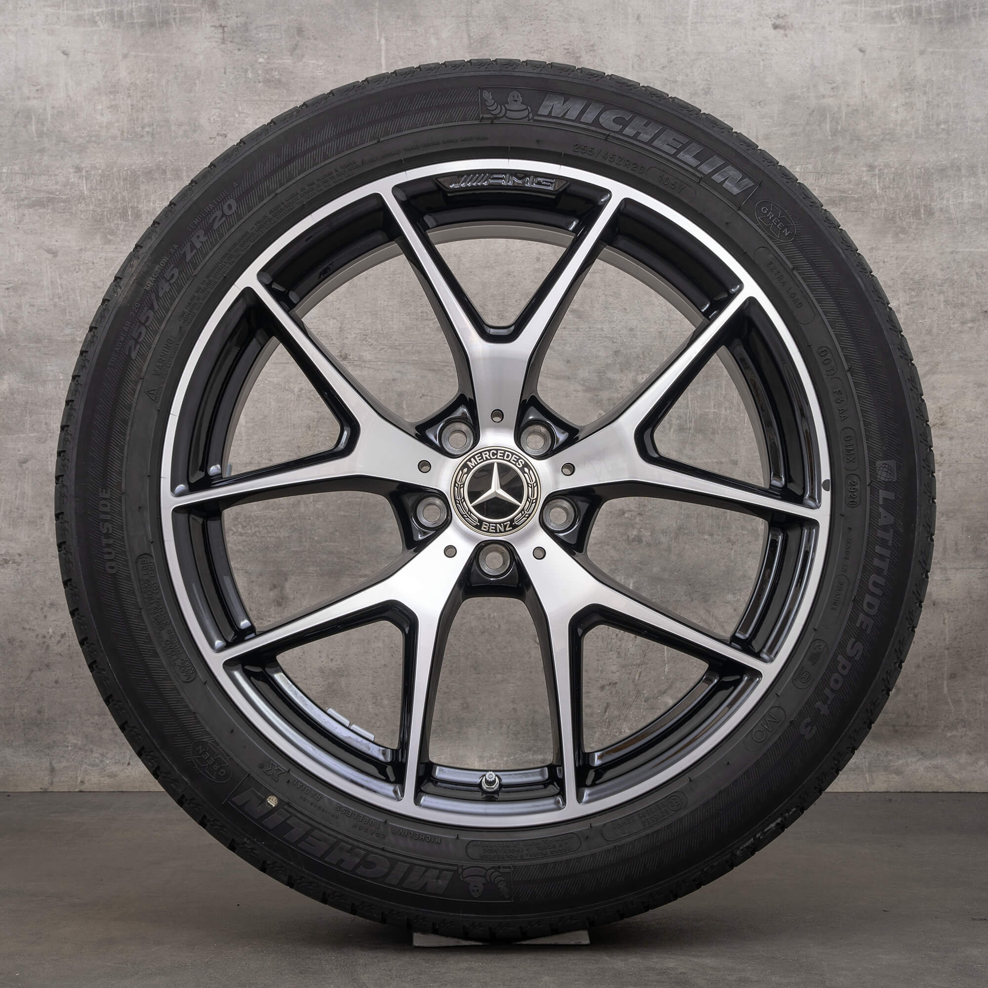 Alkuperäiset Mercedes Benz GLC & 43 AMG vanteet 20 tuuman X253 C253 kesäpyörät A2534015500 A2534015600 musta kiillotettu