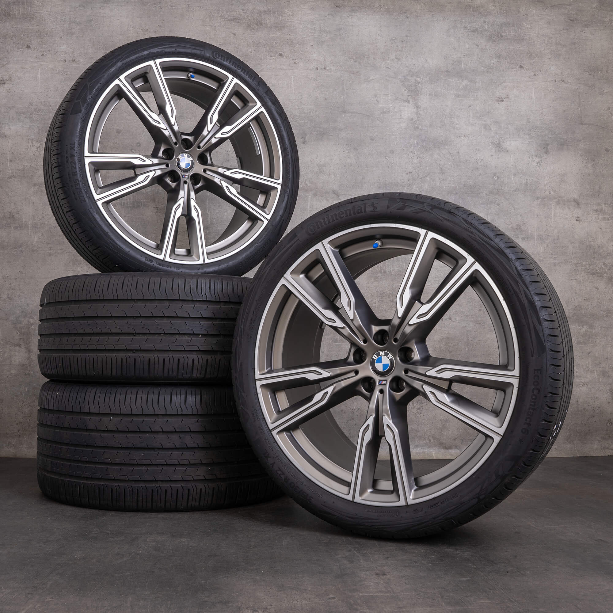 OEM BMW X5 X6 snow tire packages 22 inch G05 G06 Rims 8072002 8072003 Styling 747 M ceriumgrey matt glossy turned