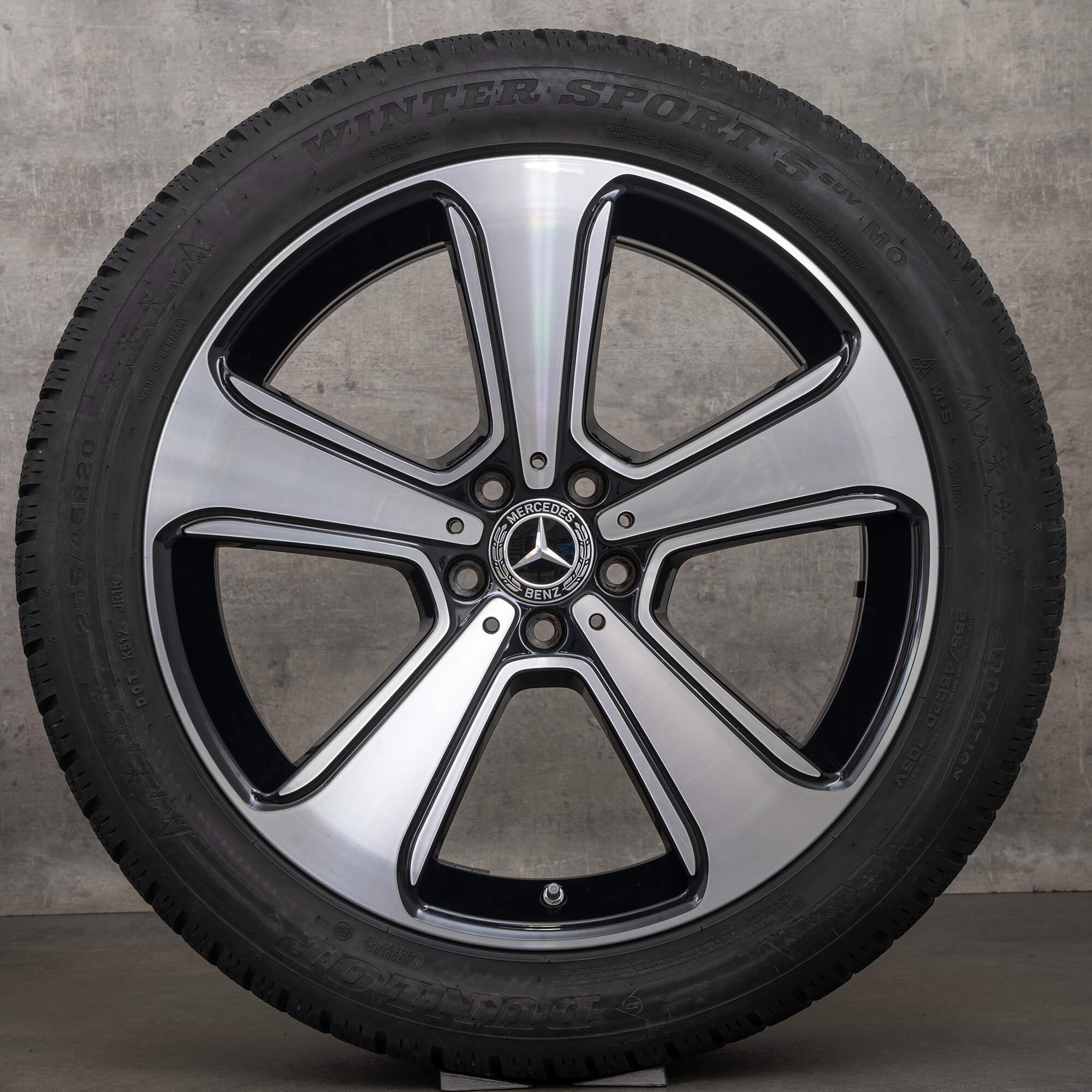 Originální zimni alu kola Mercedes Benz GLC & 43 20" X253 C253 disky A2534011700 černé lesklé soustružené