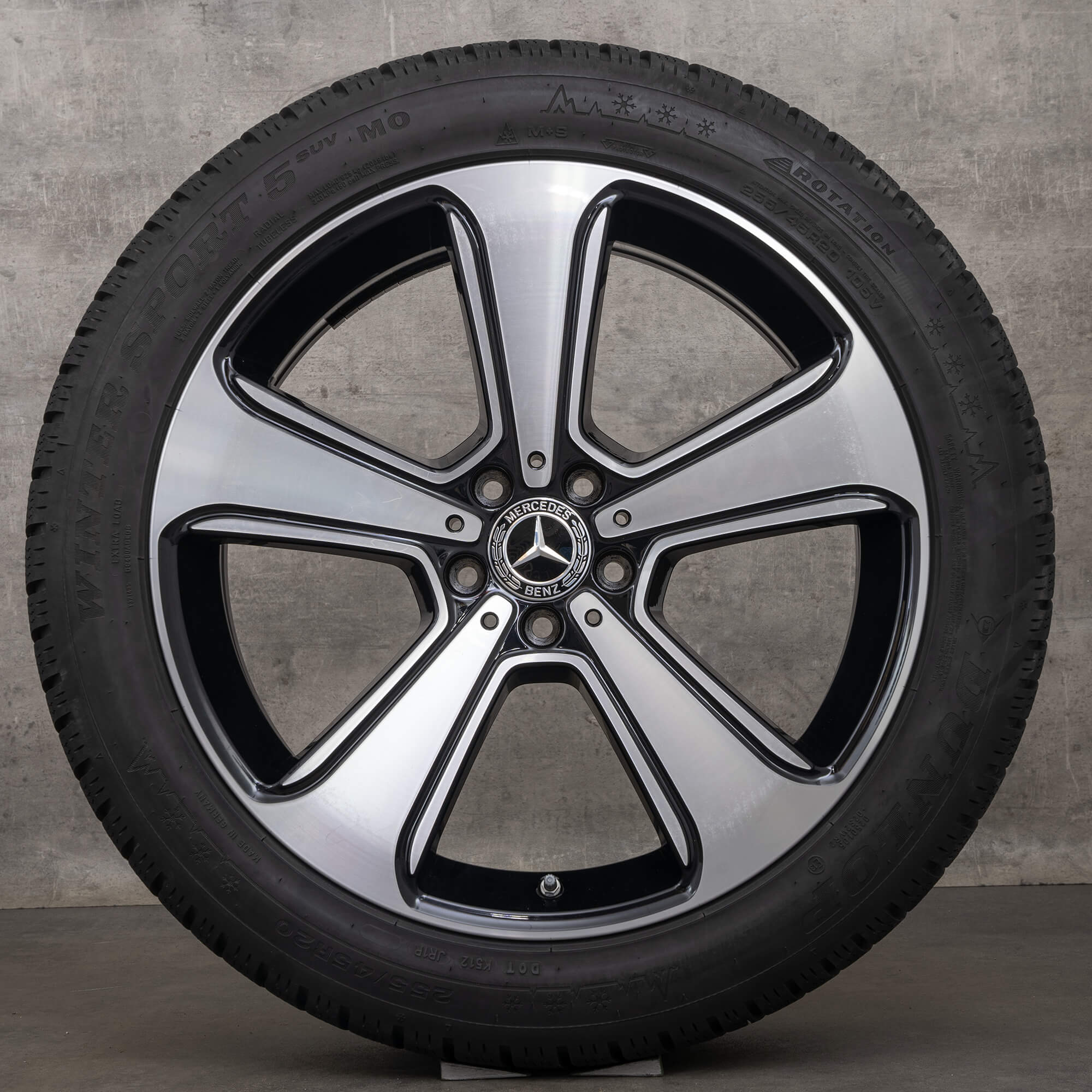 Originální zimni alu kola Mercedes Benz GLC & 43 20" X253 C253 disky A2534011700 černé lesklé soustružené