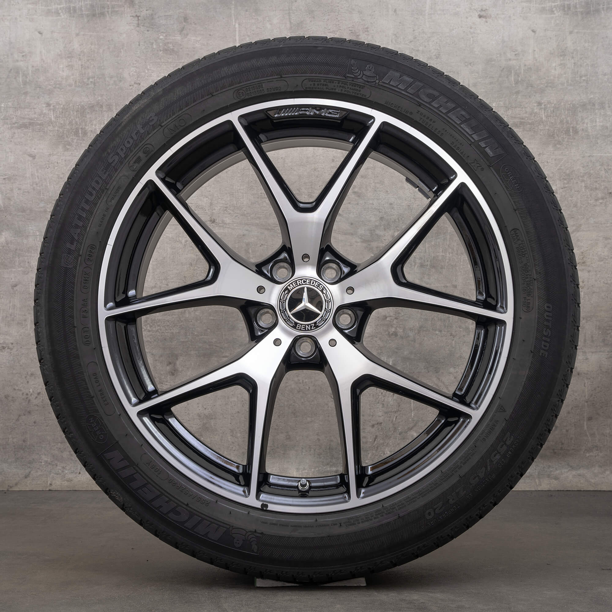 Alkuperäiset Mercedes Benz GLC & 43 AMG vanteet 20 tuuman X253 C253 kesäpyörät A2534015500 A2534015600 musta kiillotettu