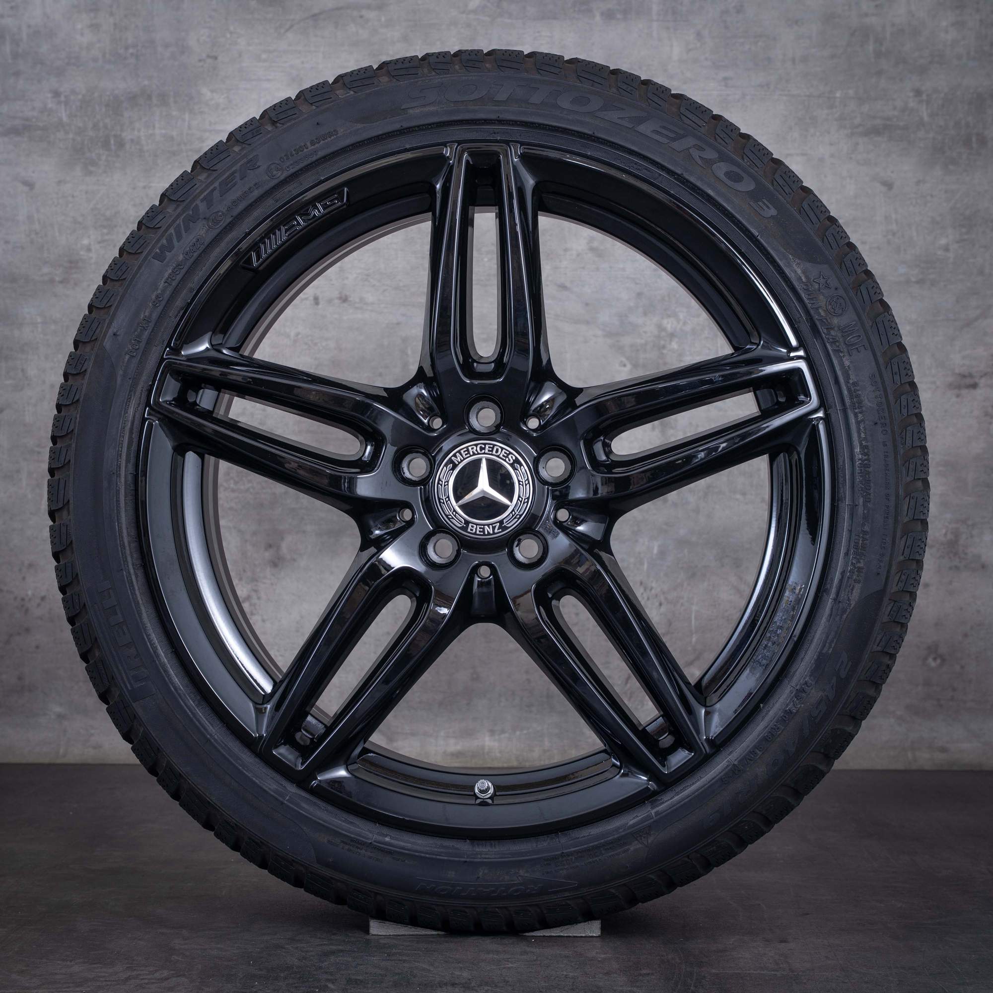 Original Mercedes Benz E-Klasse AMG Winterräder 19 Zoll W213 S213 C238 A238 Felgen A2134012000 schwarz glanz