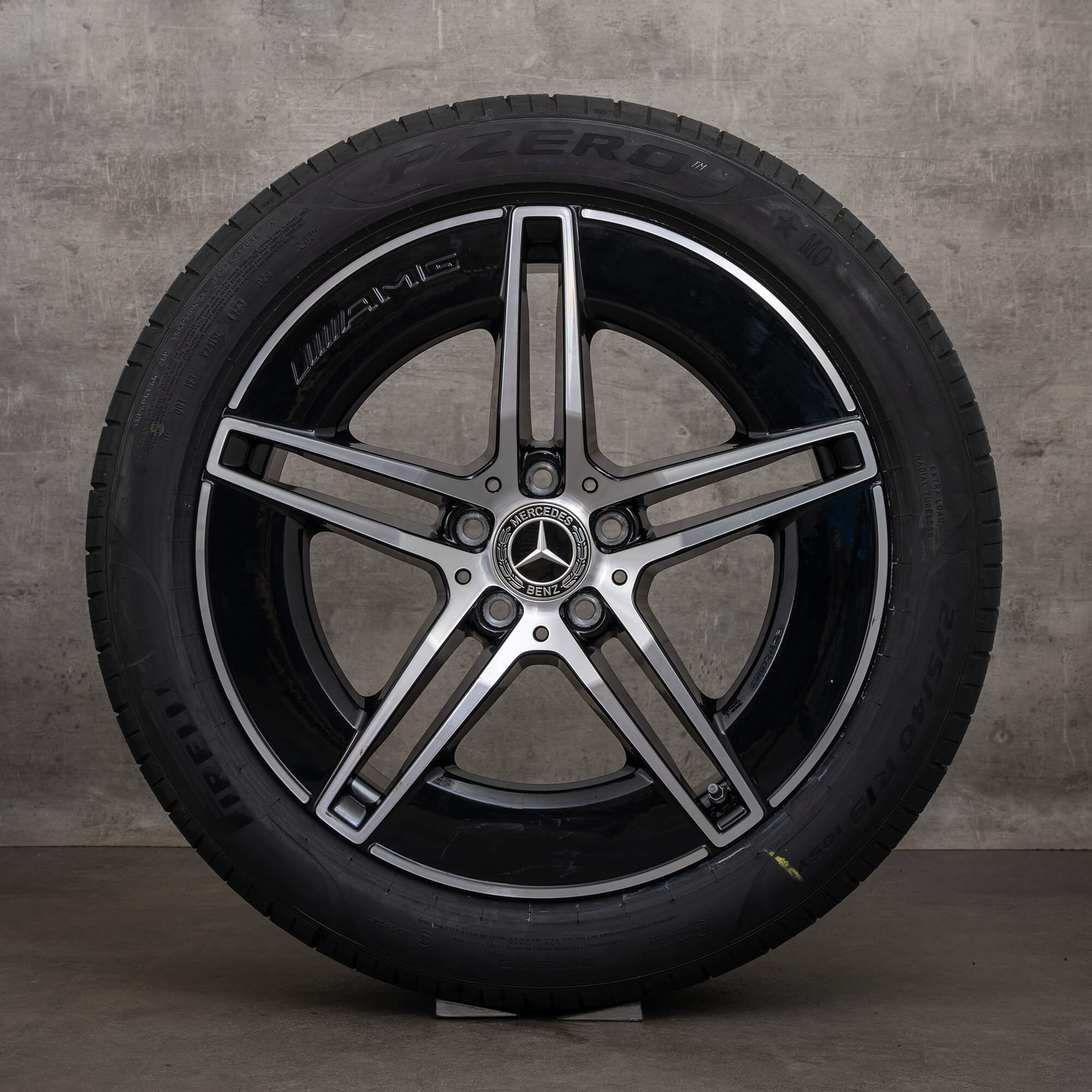 Originale Mercedes Benz E-Klasse AMG fælge 19 tommer W214 S214 sommerhjul DOT 23 A2144010300 A2144010400 sort højglans