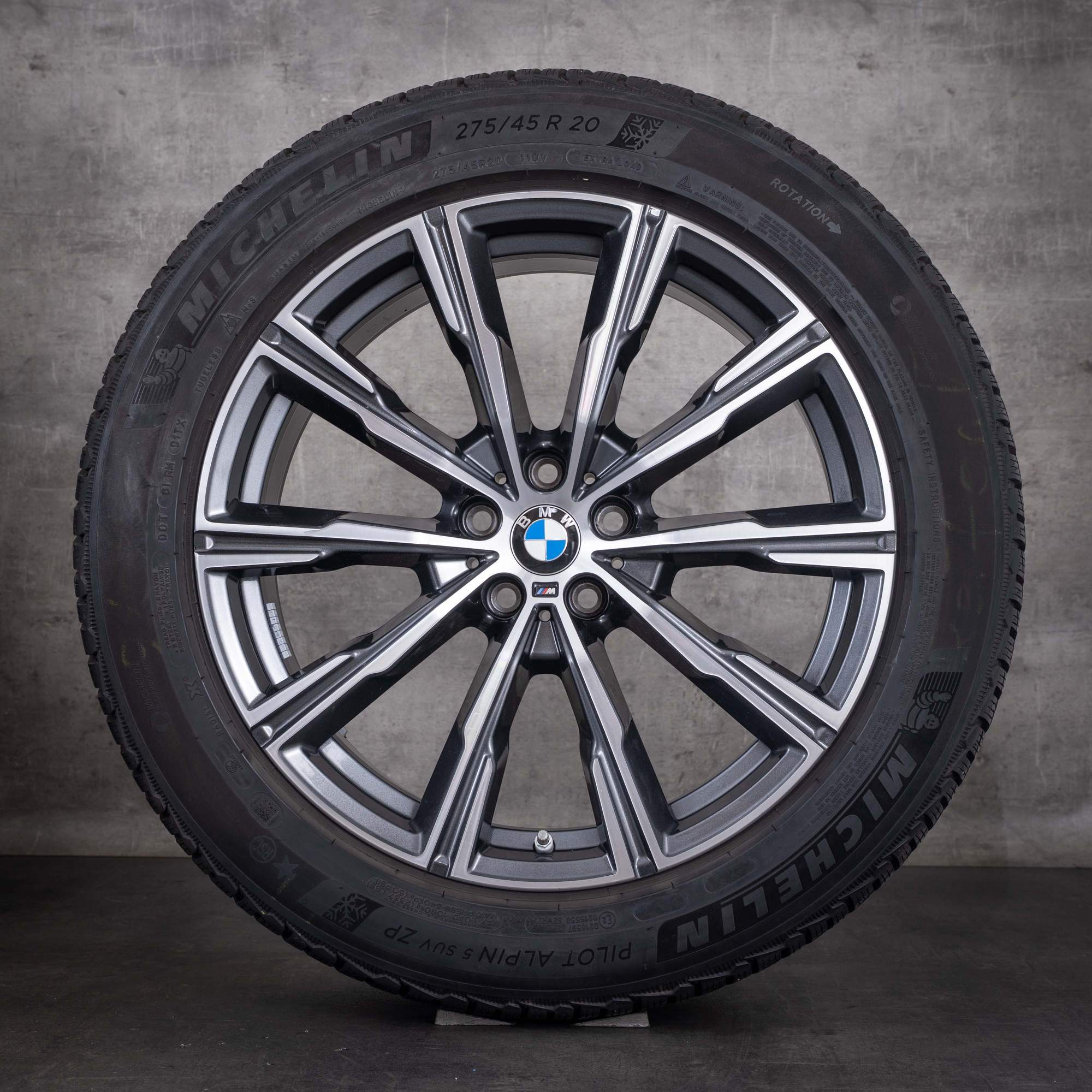 OEM BMW X5 X6 winter wheels 20inch G05 G06 rims styling 740 M 8071996 Orbit Gray diamond cut front