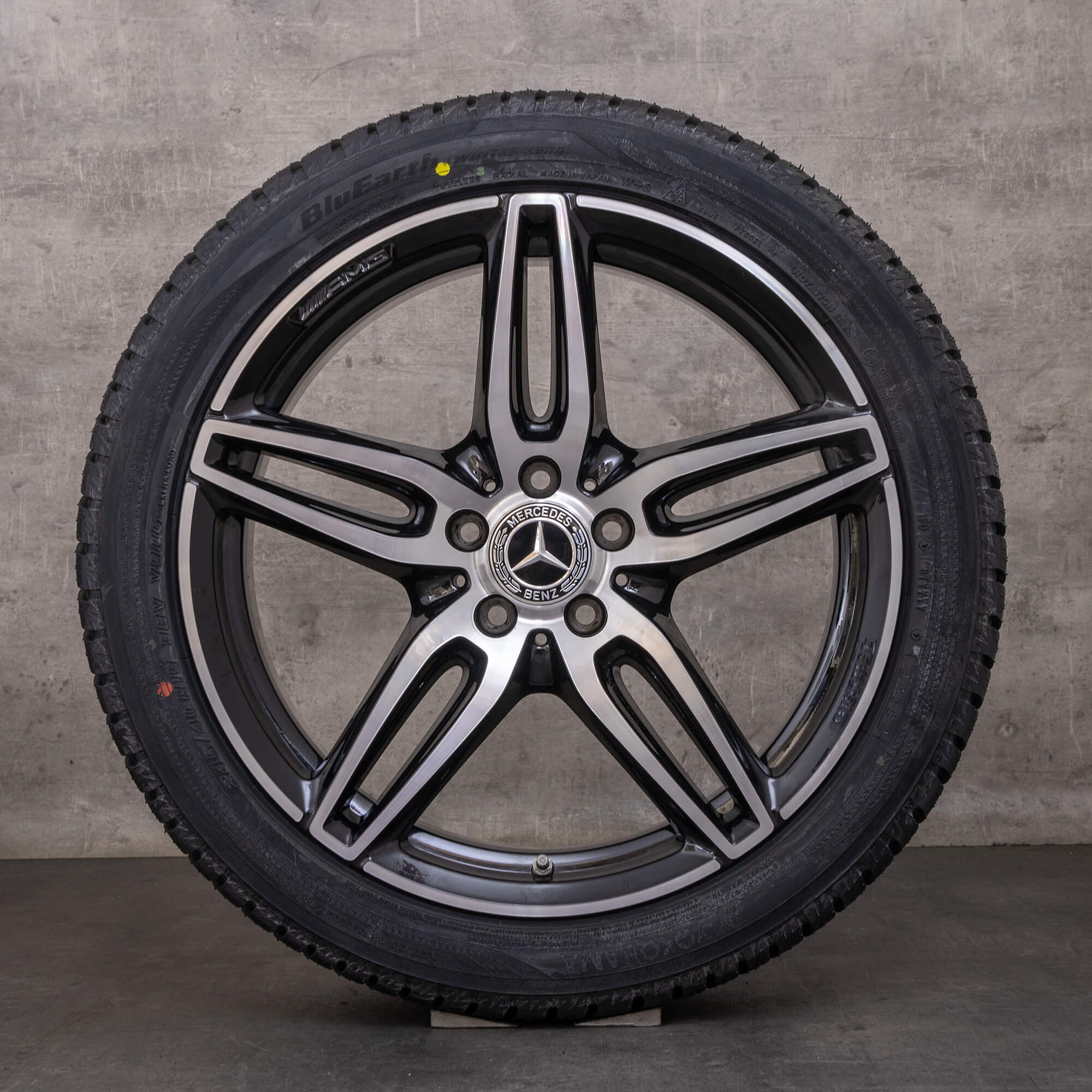 Orijinal Mercedes Benz E-Serisi E43 E53 AMG kış jant lastik 19 inç W213 S213 C238 A238 jantlar A2134013800 A2134012000 siyah parlak tornalanmış