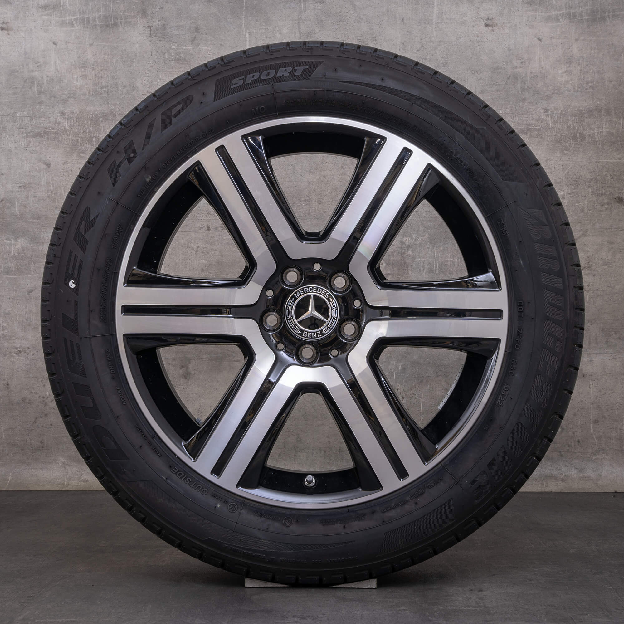 Orijinal Mercedes Benz GLC & 43 AMG jantlar 19 inç X253 C253 yaz jant lastikleri A2534011600 siyah parlak tornalı