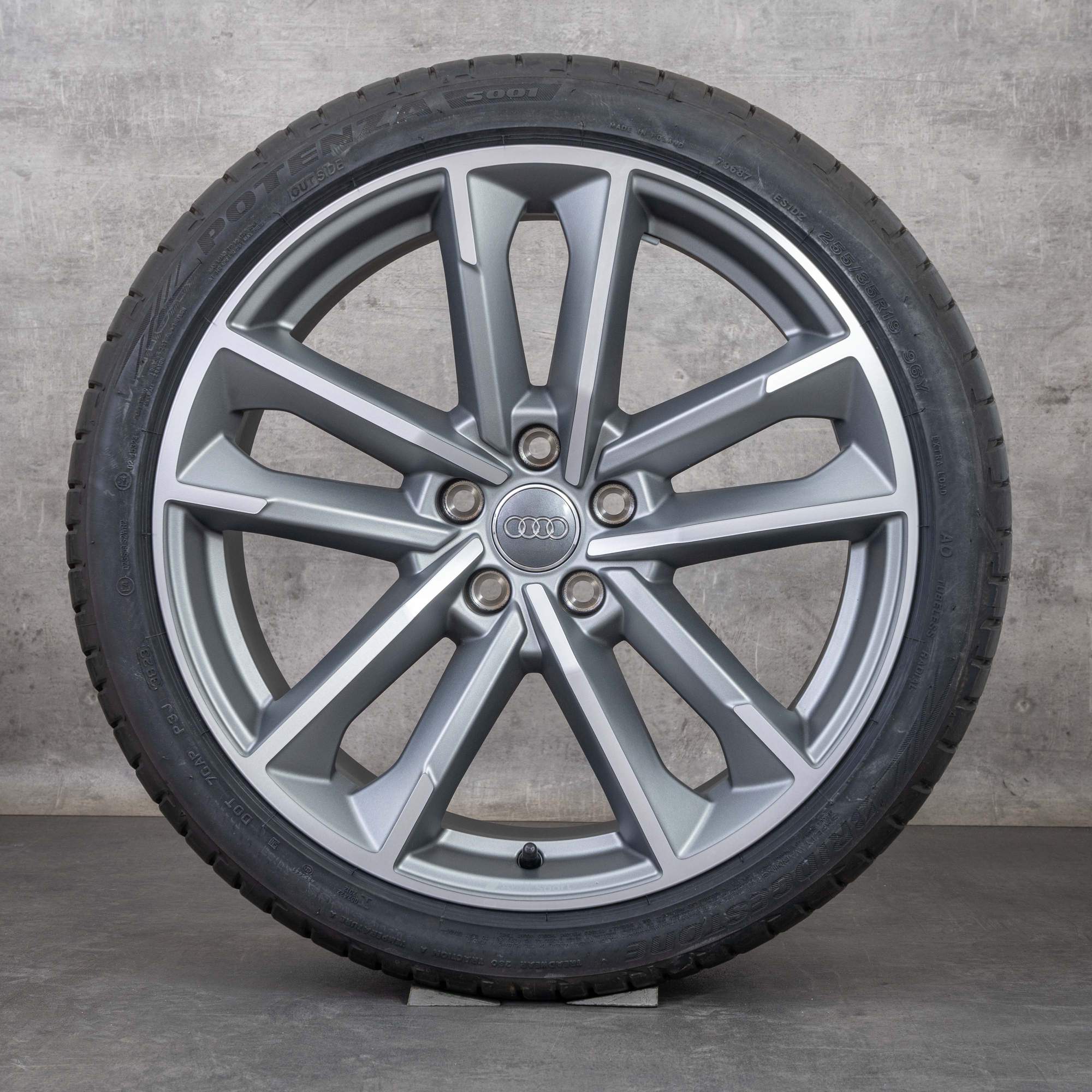 Orijinal Audi A5 S5 jantlar 19 inç 8W B9 F5 yaz jant lastik titan mat diamond 8W0601025DC YENİ