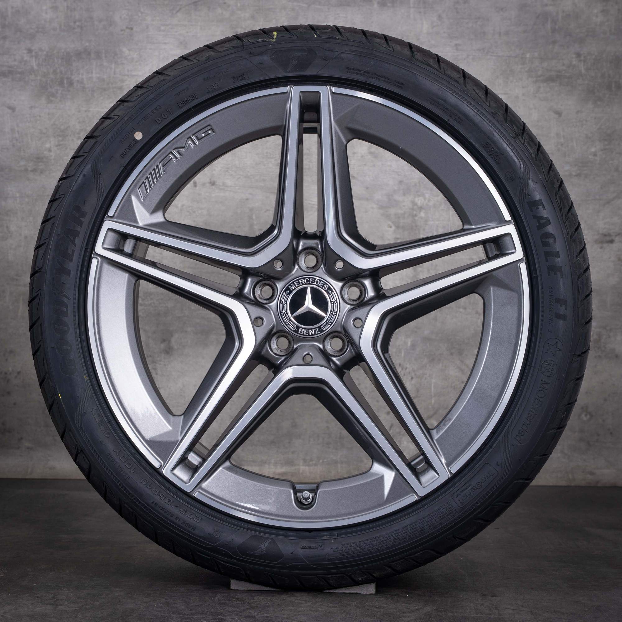 Original Mercedes Benz AMG CLS Felgen 19 Zoll W257 C257 Sommerräder A2574011500 A2574011600 himalaya grey glanzgedreht NEU