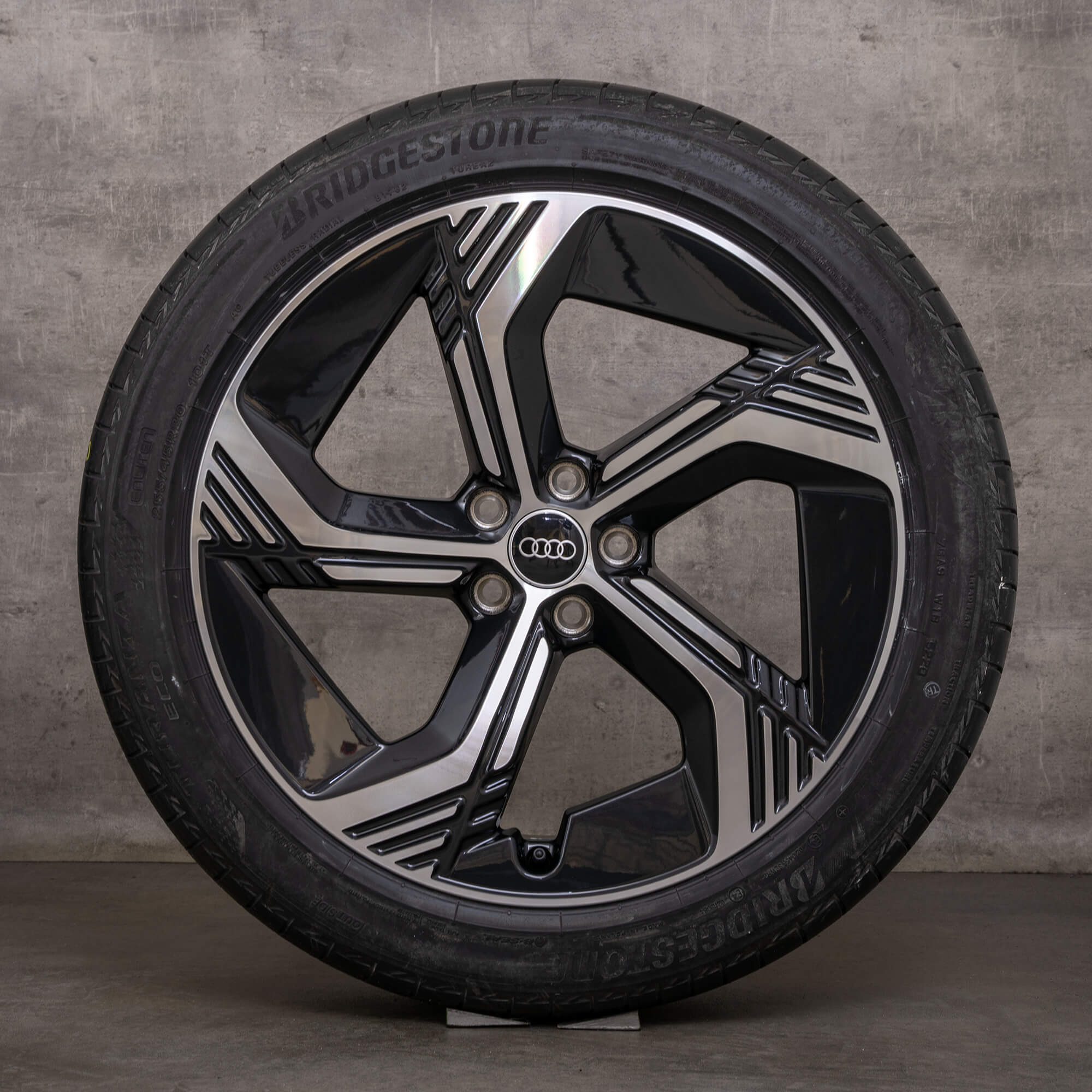 Originale Audi Q4 e-tron & Sportback fælge 20 tommer FZ sommerhjul 89G601025H 89G601025J antracit blank drejet NYHED