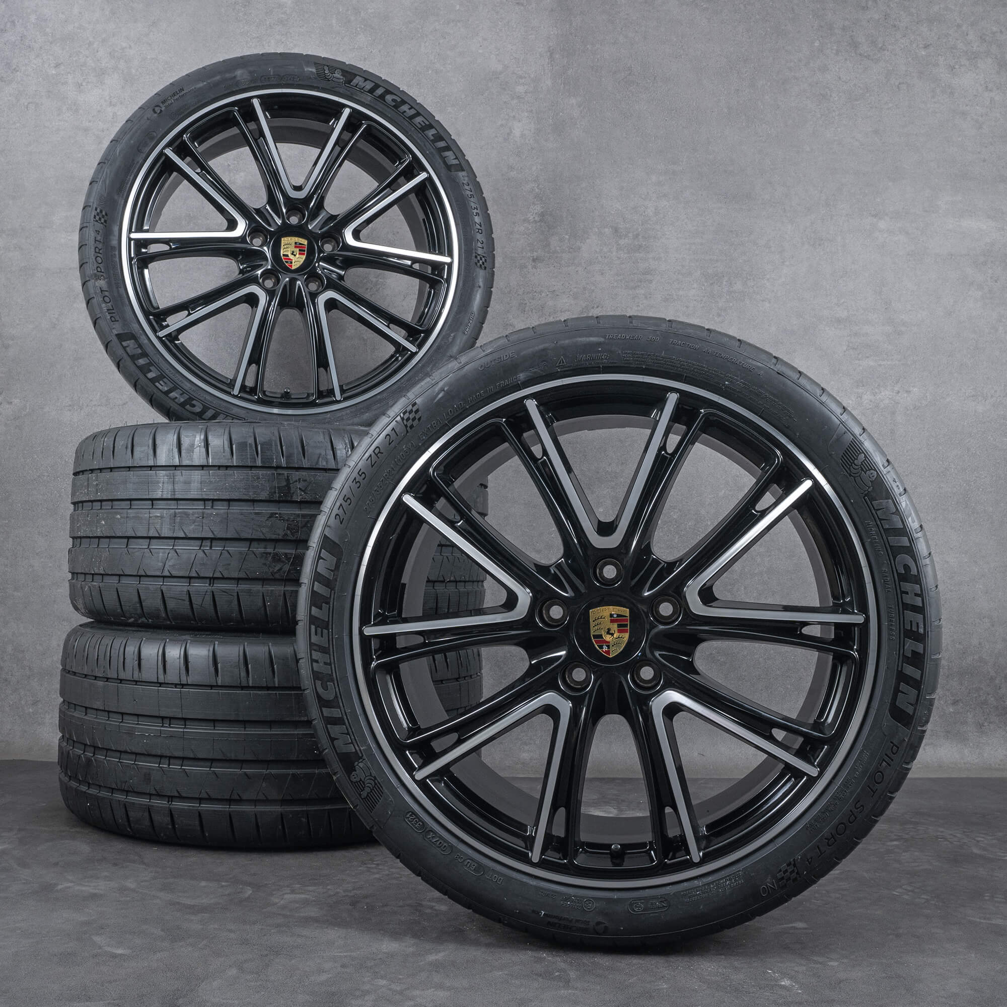 Oryginalne felgi Porsche Panamera 21 cali 971 letnie koła 971601025M 971601025N Exclusive Design czarne Polerowane NOWOŚĆ