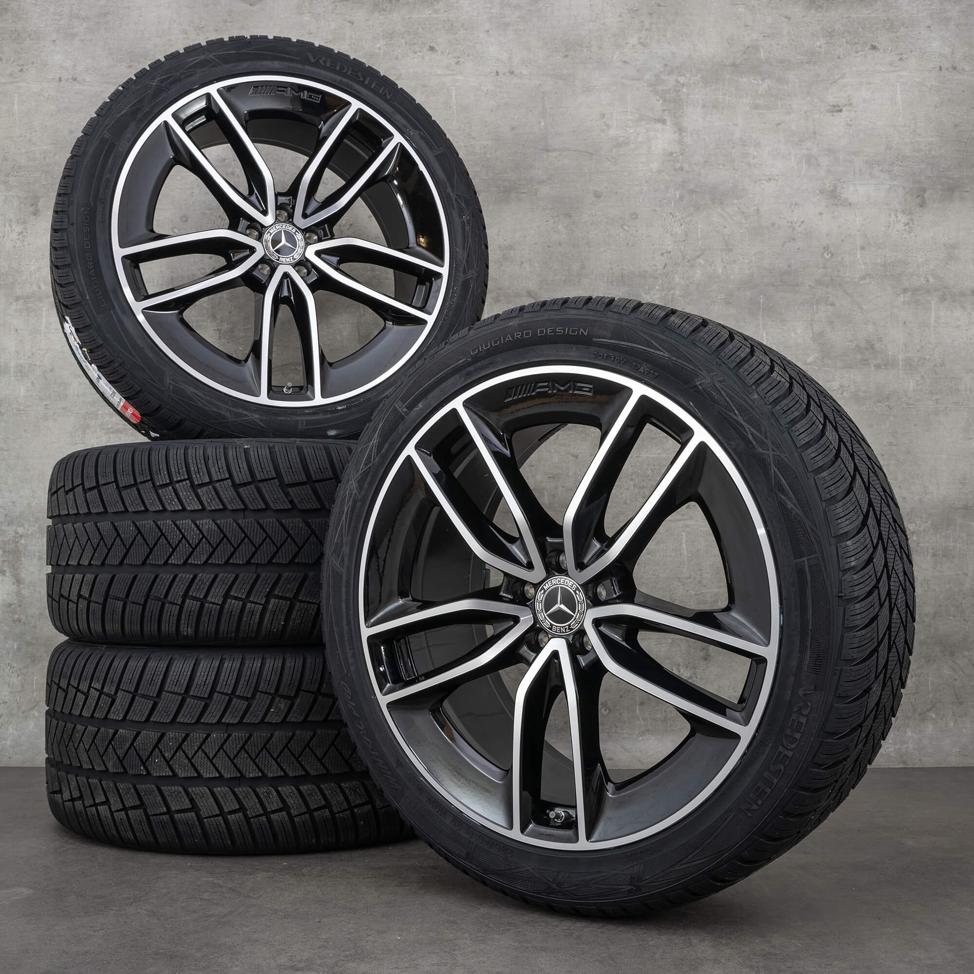 Alkuperäiset Mercedes-Benz GLE AMG -talvirenkaat 22 tuumaa C167 V167 vanteet A1674013600 A1674013700 diamond cut musta